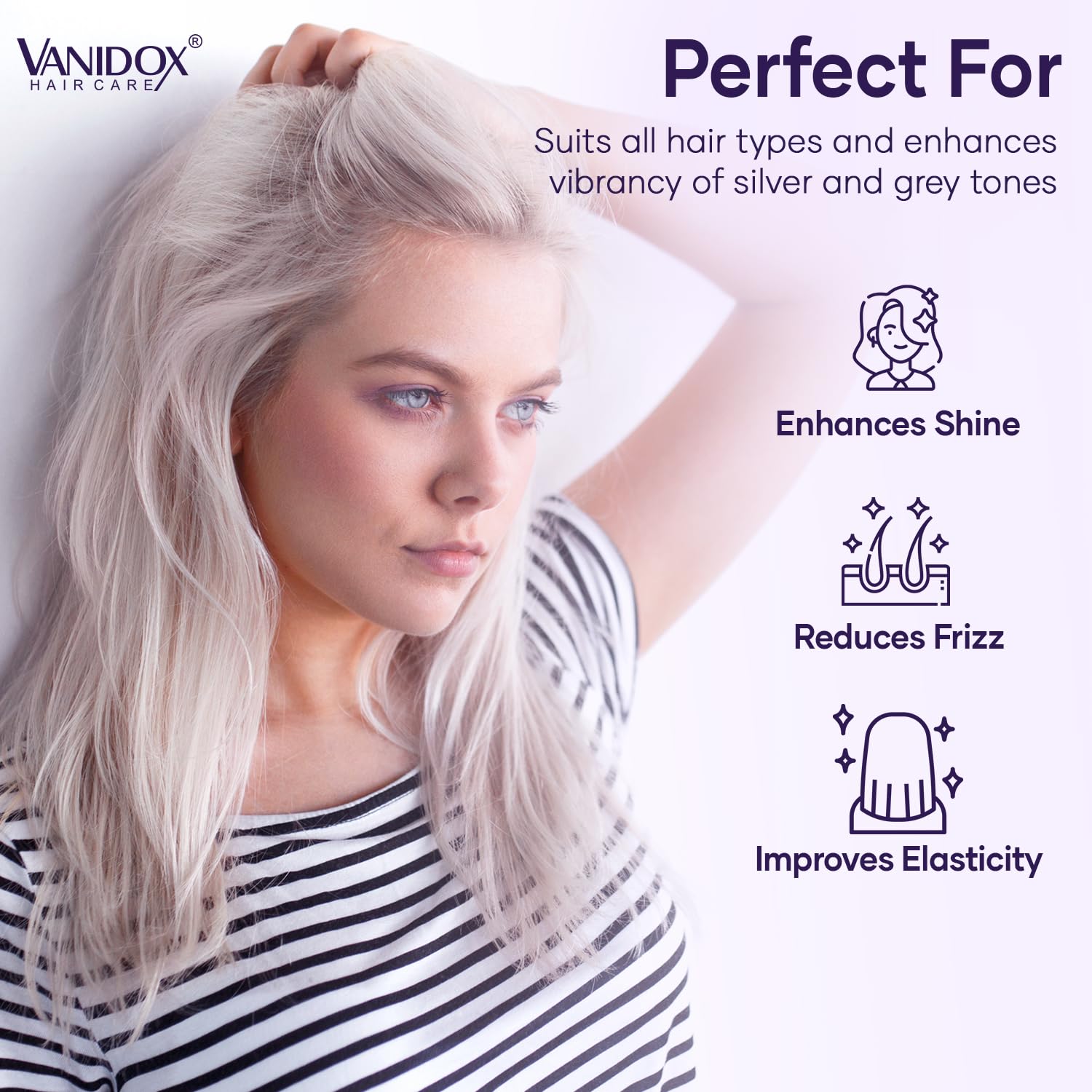 Purple Shampoo & Conditioner Set for Grey & Silver Hair - Sulfate-Free, Brass Toning with Purple Pigment (16oz Each) | Ideal for Color-Treated Hair & Blonde Highlights at Home