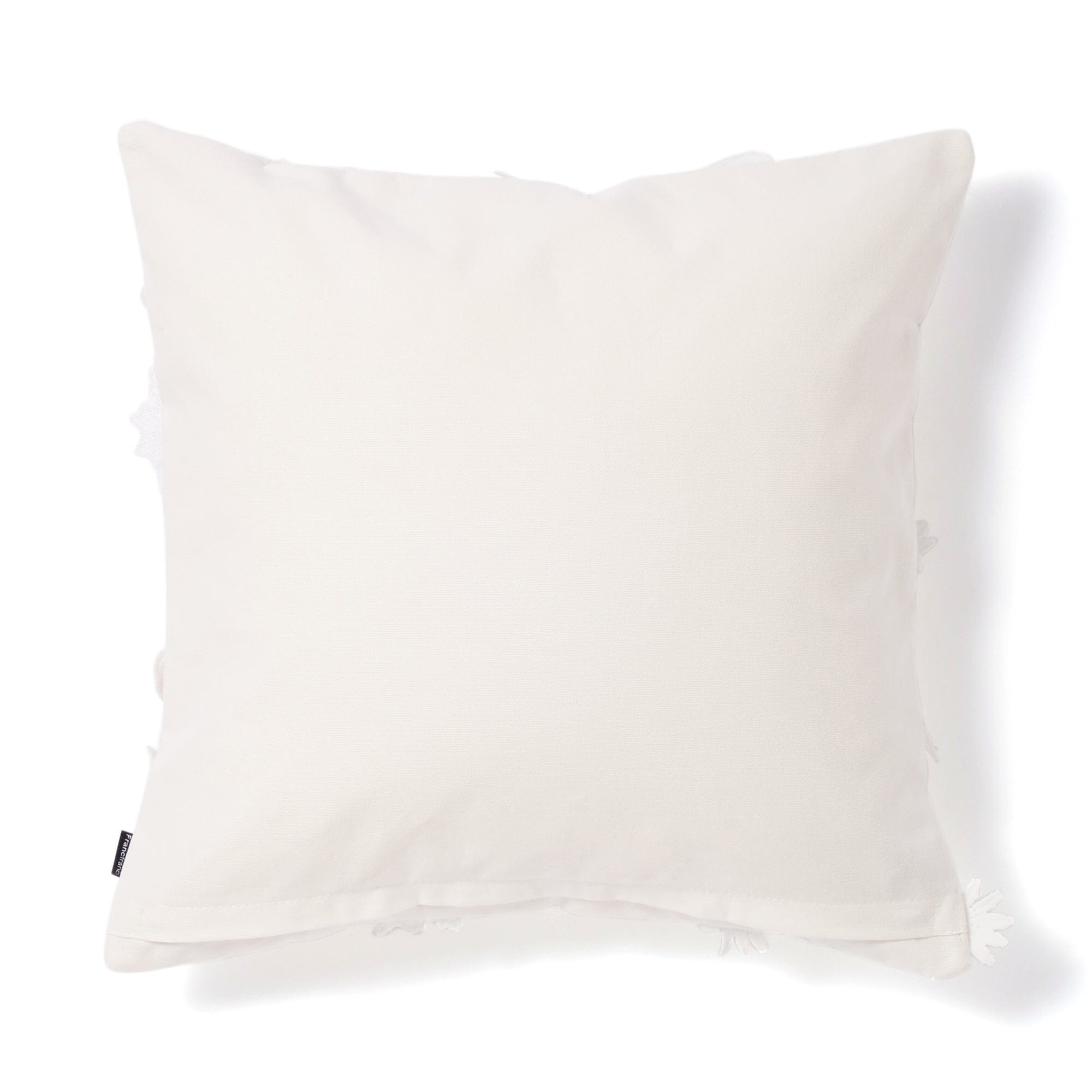 Embroidered Flower Cushion Cover 45x45cm White - Elegant Home Decor for Sofa, Bedroom & Living Room