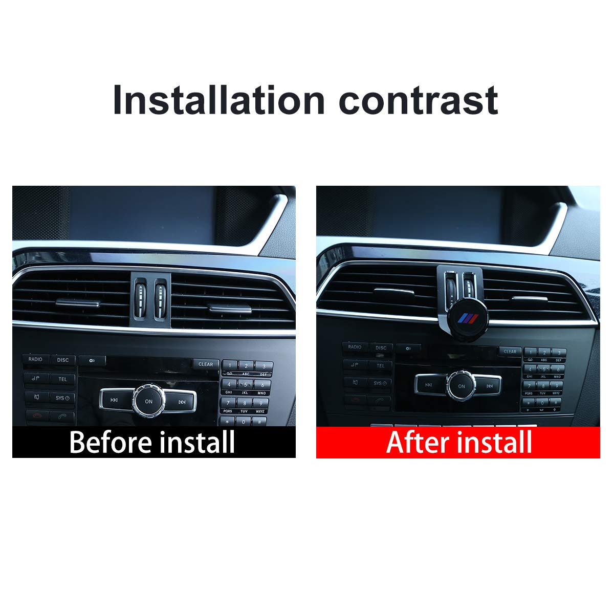Premium Aluminum Alloy Phone Holder for Mercedes Benz C Class W204 (2008-2013) - Car Mount Accessories for Safe Driving & Hands-Free Navigation