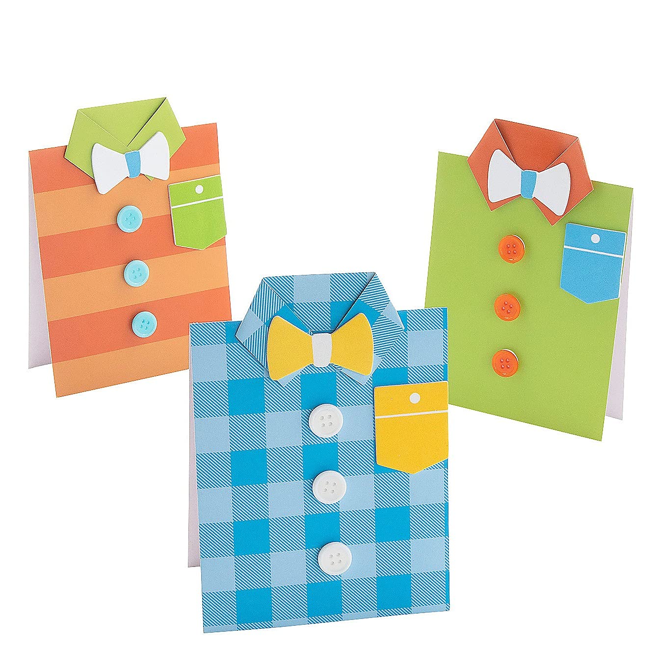 Fun Express Father’s Day Shirt Card Craft Kit - DIY 12 Handmade Greeting Cards for Kids | Perfect for Classroom Activities & Holiday Gifts