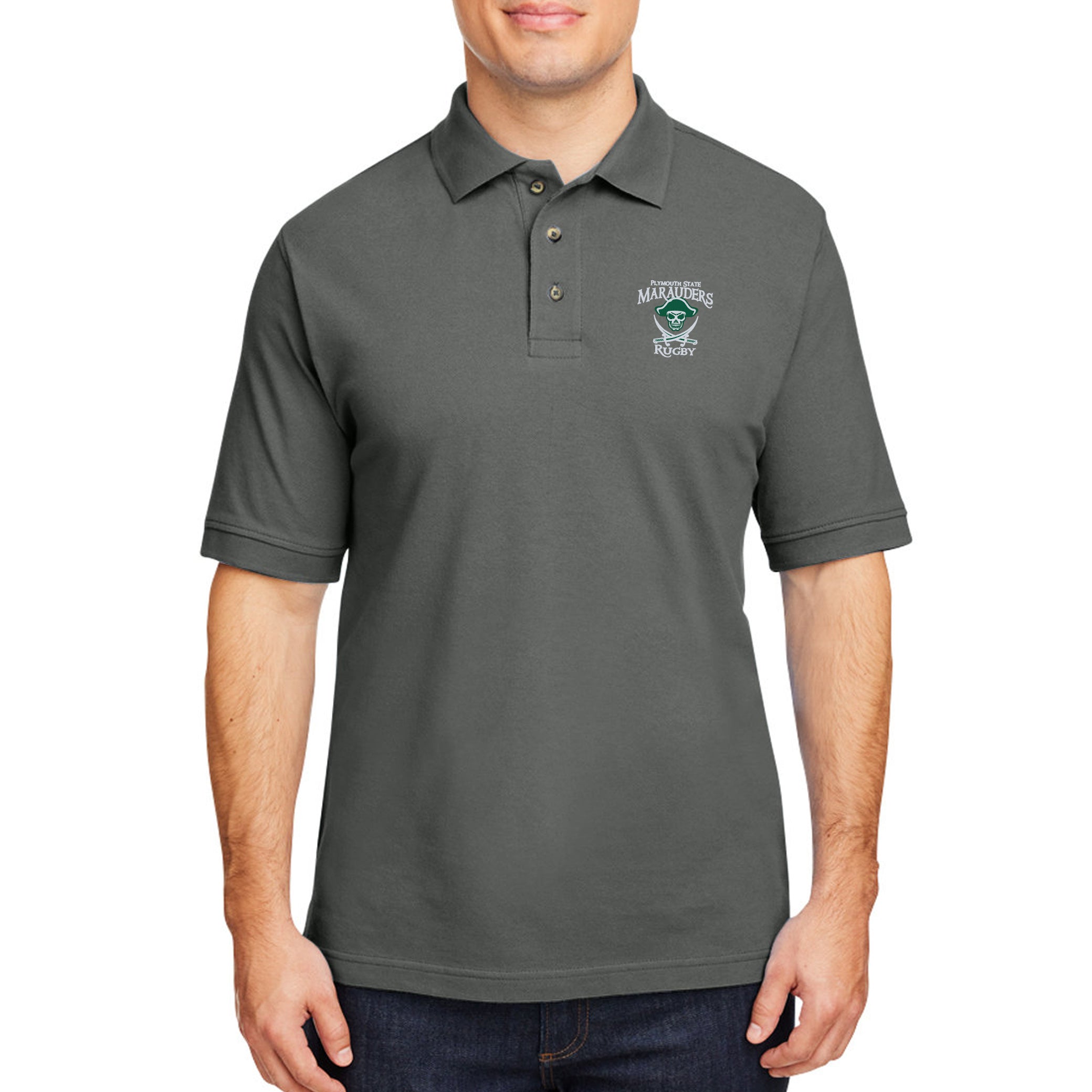 Plymouth State WRFC Ringspun Cotton Polo Shirt - Comfortable & Durable Men's Casual Wear for Golf, Work & Everyday Use