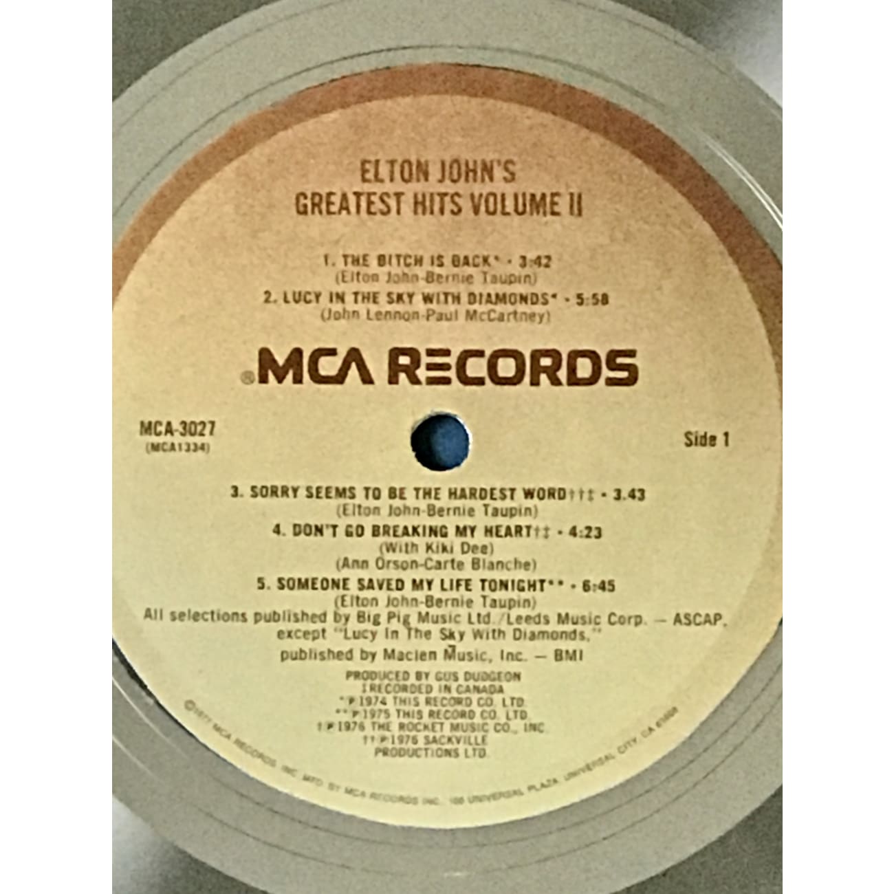 Elton John Greatest Hits Vol II RIAA Platinum Album Award - Classic Vinyl Record for Music Collectors & Home Decor