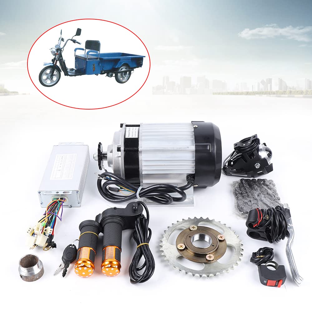 48V 500W Brushless DC Electric Motor Kit with Chain Wheel & Gear Reduction - Single-Phase Electric Tricycle Conversion for Rickshaw, Cargo & Utility Trikes - Perfect for Engine Upgrades & Eco-Friendly Transportation