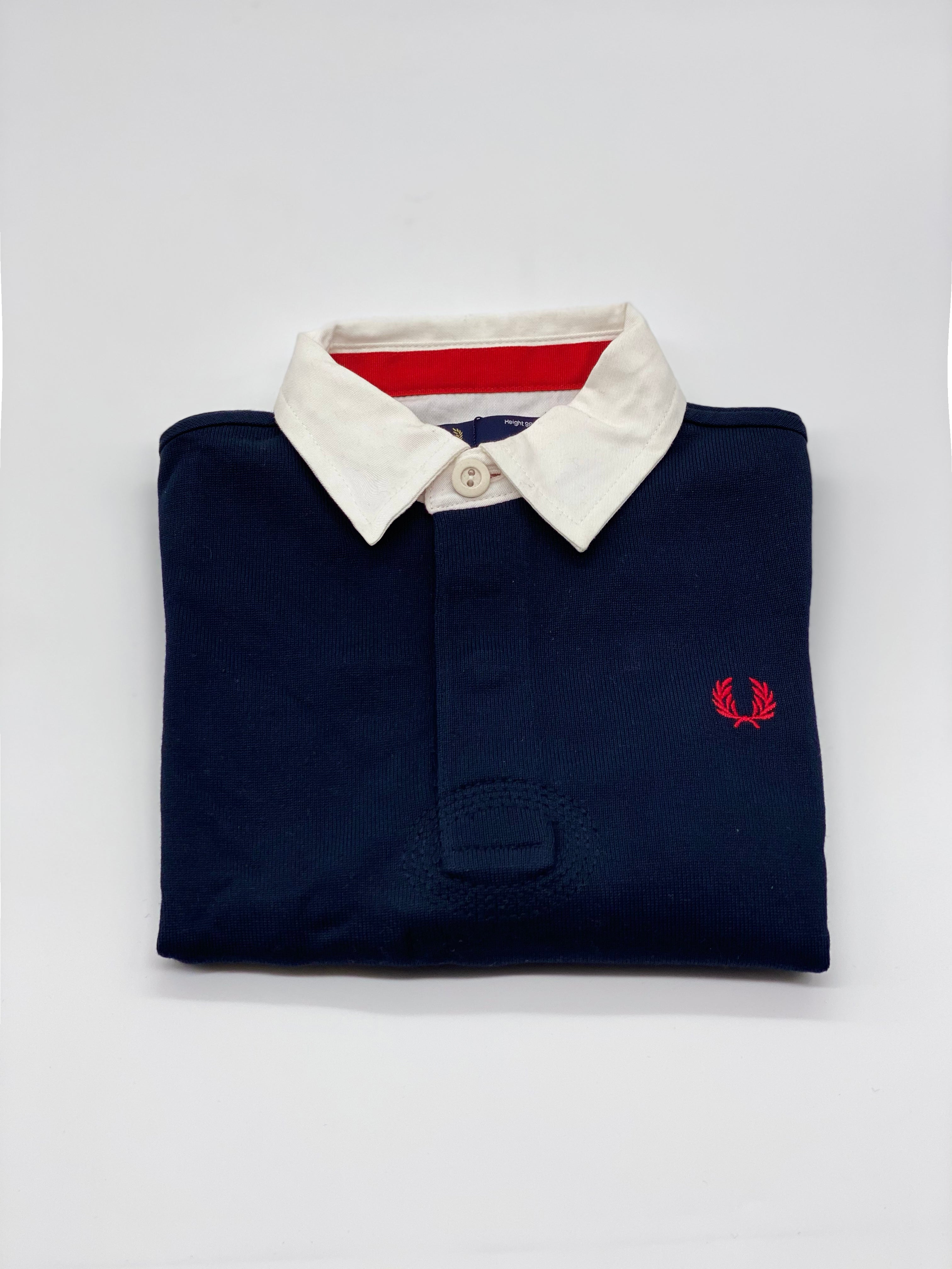 Kids Navy Fred Perry Rugby Shirt - Classic Polo Style for Boys & Girls - Perfect for School, Sports & Casual Wear