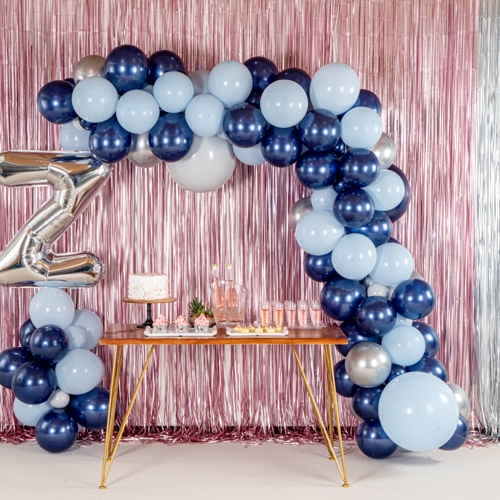 Navy, Sky Blue & White Balloon Arch Garland Kit - 12ft Party Decorations for Birthday, Wedding, Baby Shower & Events (1 Count Box)