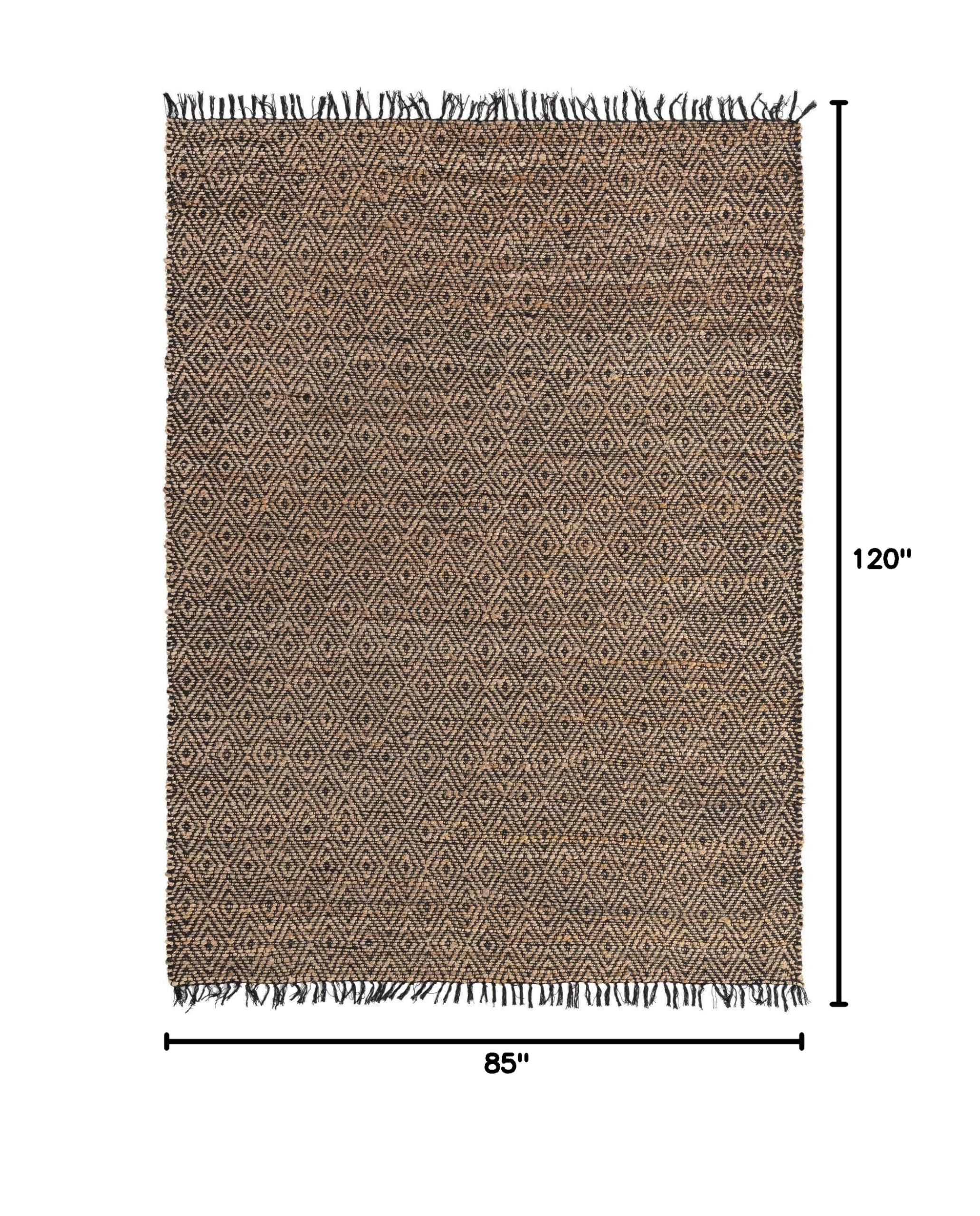 Unique Loom Braided Jute Collection Area Rug - Assam (7'1