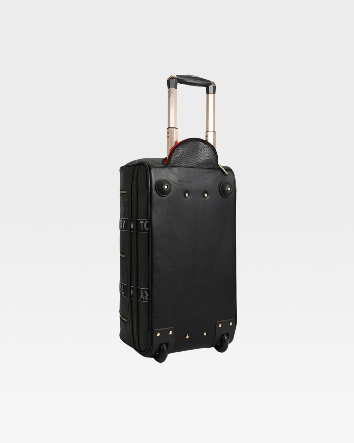 Black Rolling Duffle Bag with Caution Tape Design - Perfect for Travel, Gym & Work Commute | Heavy-Duty Wheels & Spacious Storage