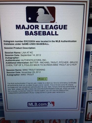 Authentic 2012 Dual Signed Bryce Harper & Mike Trout Game-Used Baseball with MLB Hologram 1/1 - Rare MLB Autographed Cleats for Collectors & Sports Memorabilia Fans - Perfect for Display, Investment & Baseball Enthusiasts