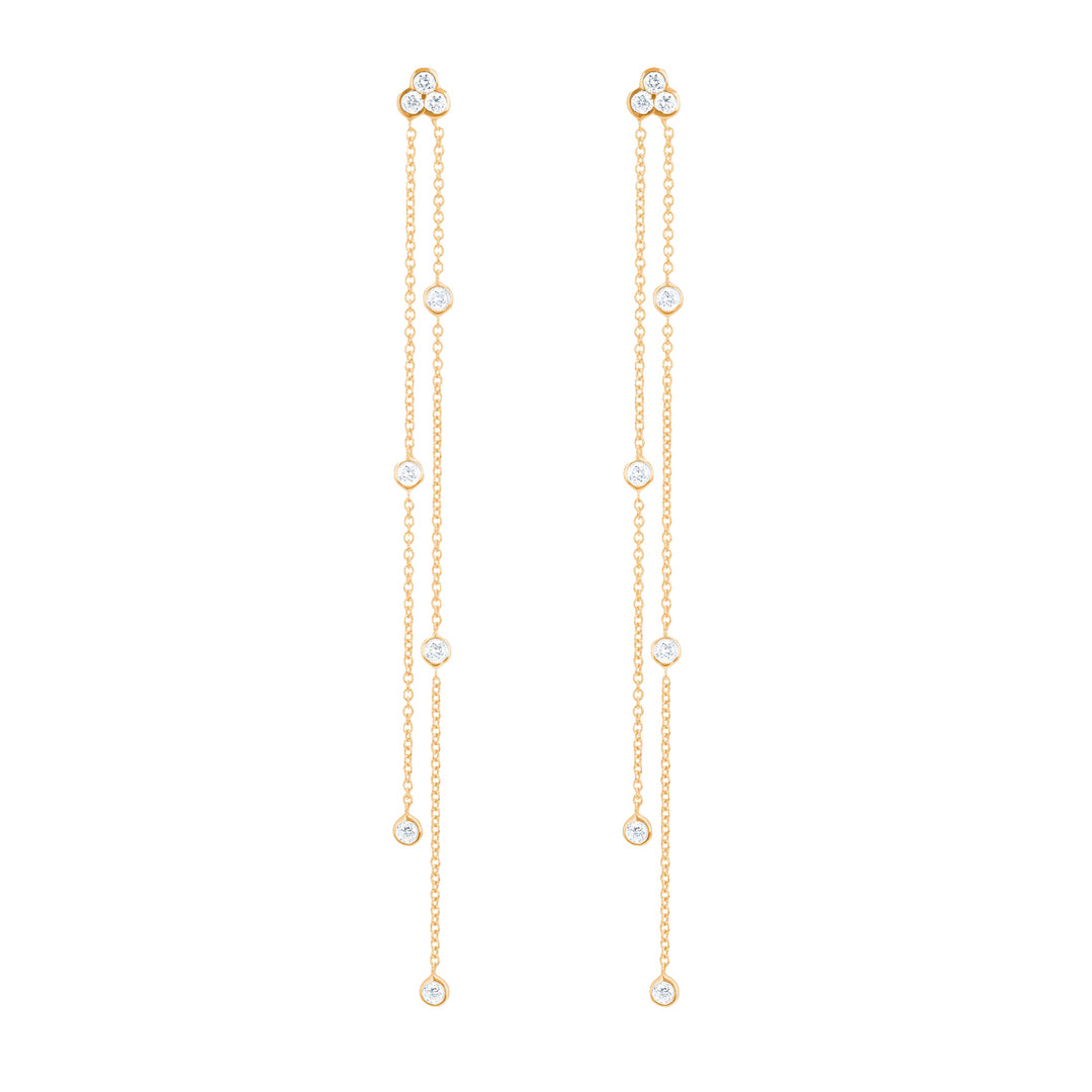 Diamond Poppy Earrings for Women - Elegant Floral Dangle Earrings for Party, Wedding & Everyday Wear | Hypoallergenic & Lightweight