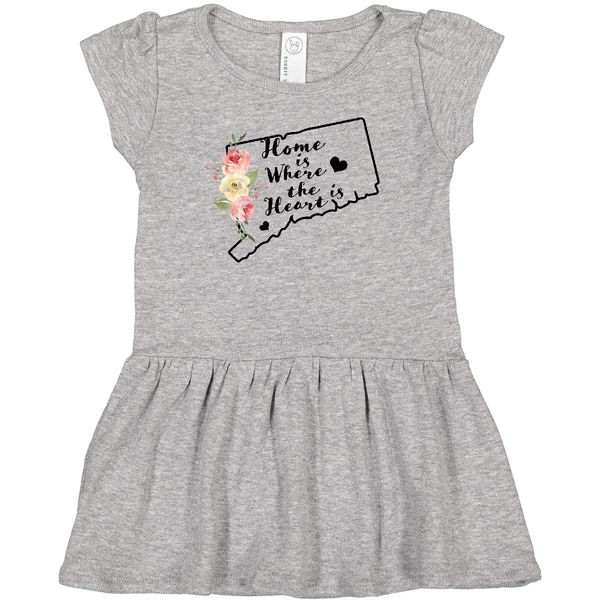 Inktastic Connecticut Home is Where The Heart is Watercolor Print Infant Dress - Perfect for Baby Showers, Family Photos & Special Occasions