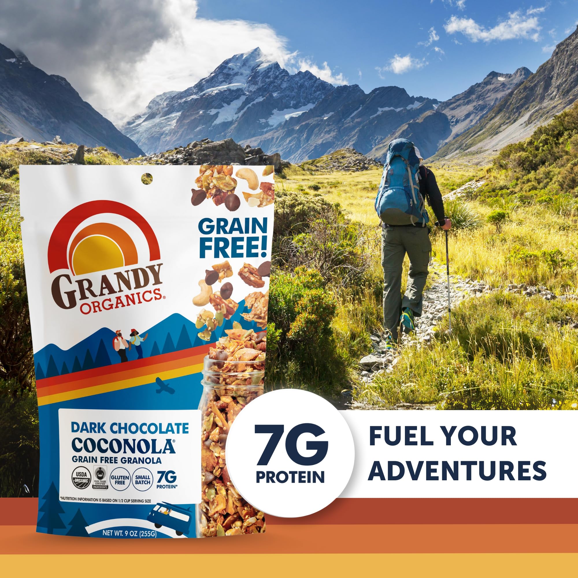 Organic Dark Chocolate Coconola Granola - Gluten Free, Paleo Friendly for Snacks & Breakfast