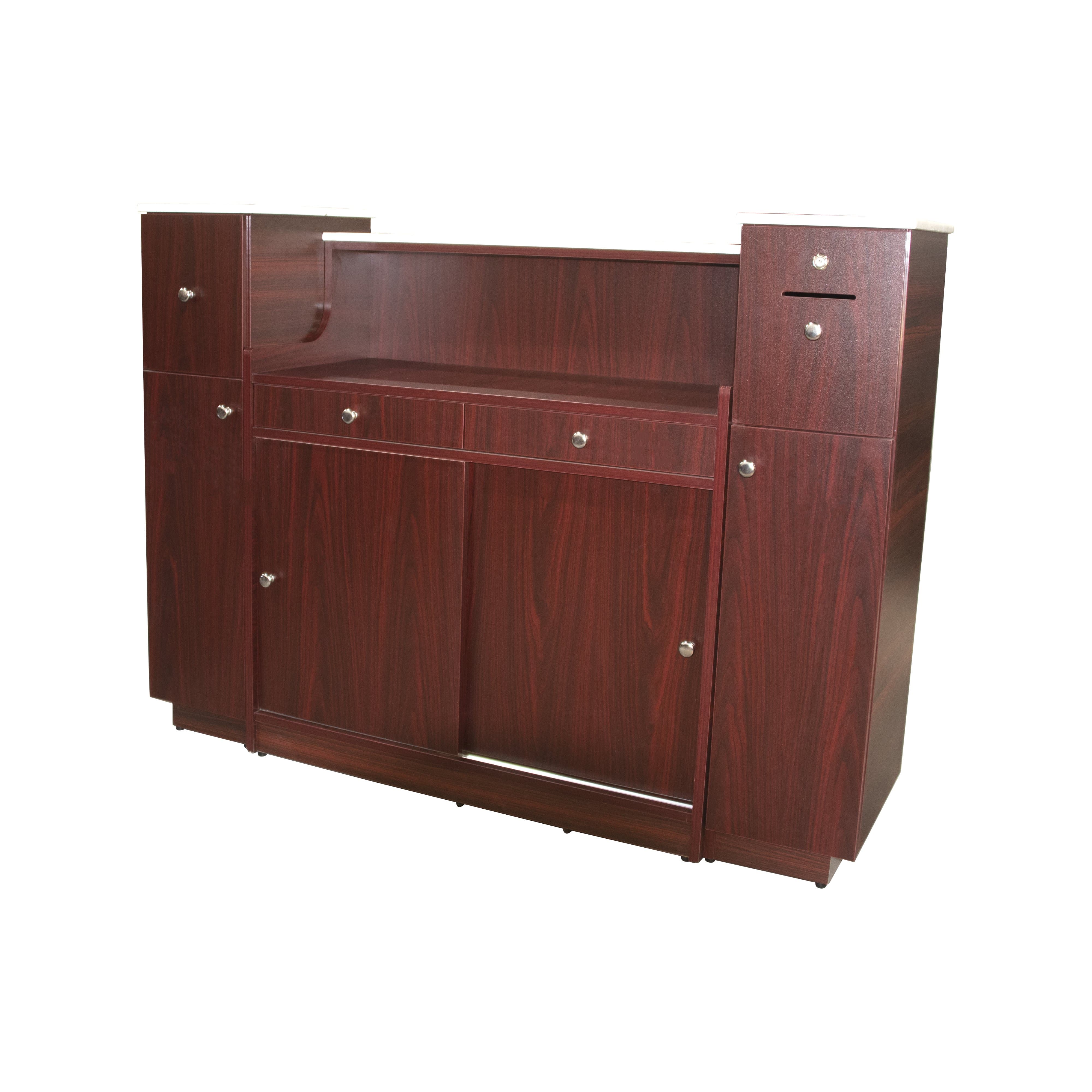 AVON I Reception Desk with Glass Display - Modern Office Furniture for Lobby & Waiting Areas - Perfect for Corporate, Hotel & Clinic Reception
