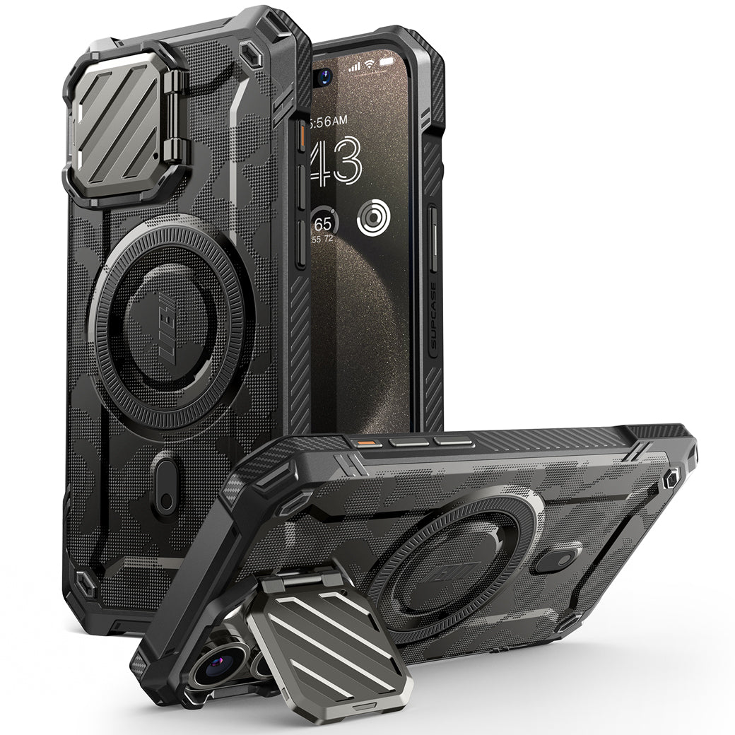 iPhone 15 Pro Max 6.7 Inch Unicorn Beetle MAG XT MagSafe Protective Case - Black Camo Design | Shockproof & Drop Protection | Perfect for Outdoor Adventures & Daily Use