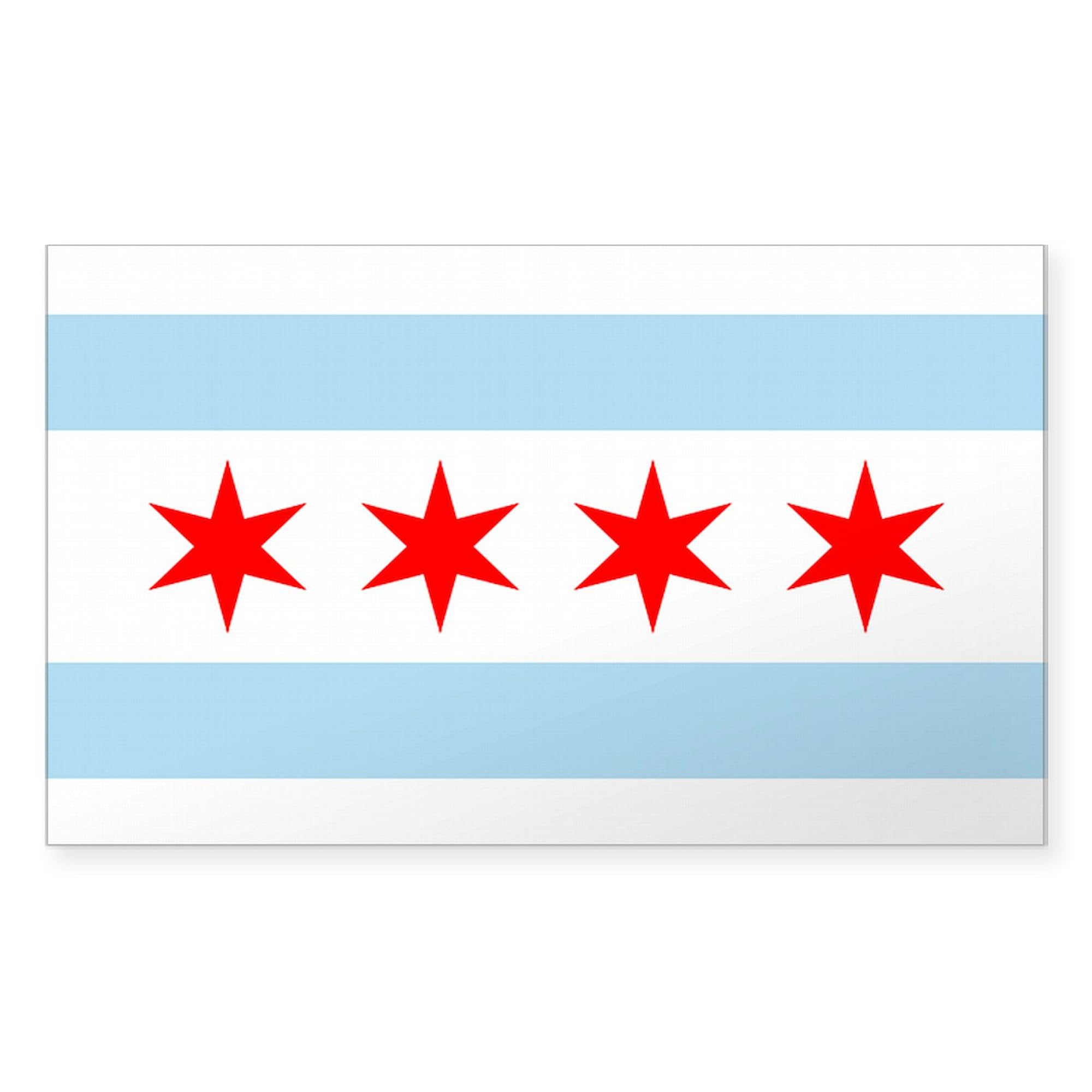 Chicago City Flag Rectangle Sticker - Durable Bumper Sticker & Car Decal for Cars, Laptops, Windows | Show Your Chicago Pride Anywhere