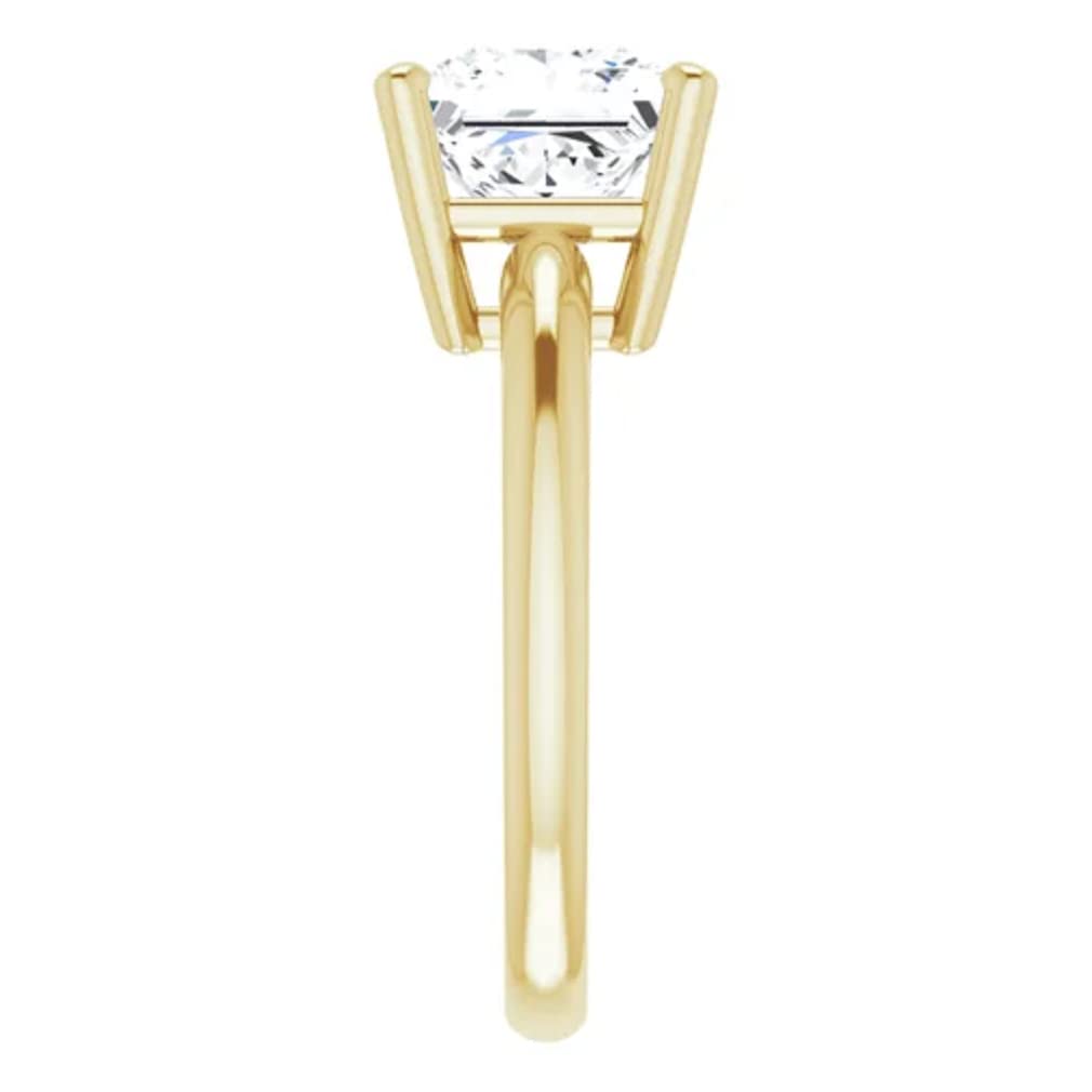10K Solid Yellow Gold Handmade Engagement Ring - 2.0 CT Princess Cut Moissanite Diamond Solitaire Wedding Ring for Women, Bridal Proposal Jewelry Gift (Perfect for Anniversaries, Valentine's Day & Special Occasions)
