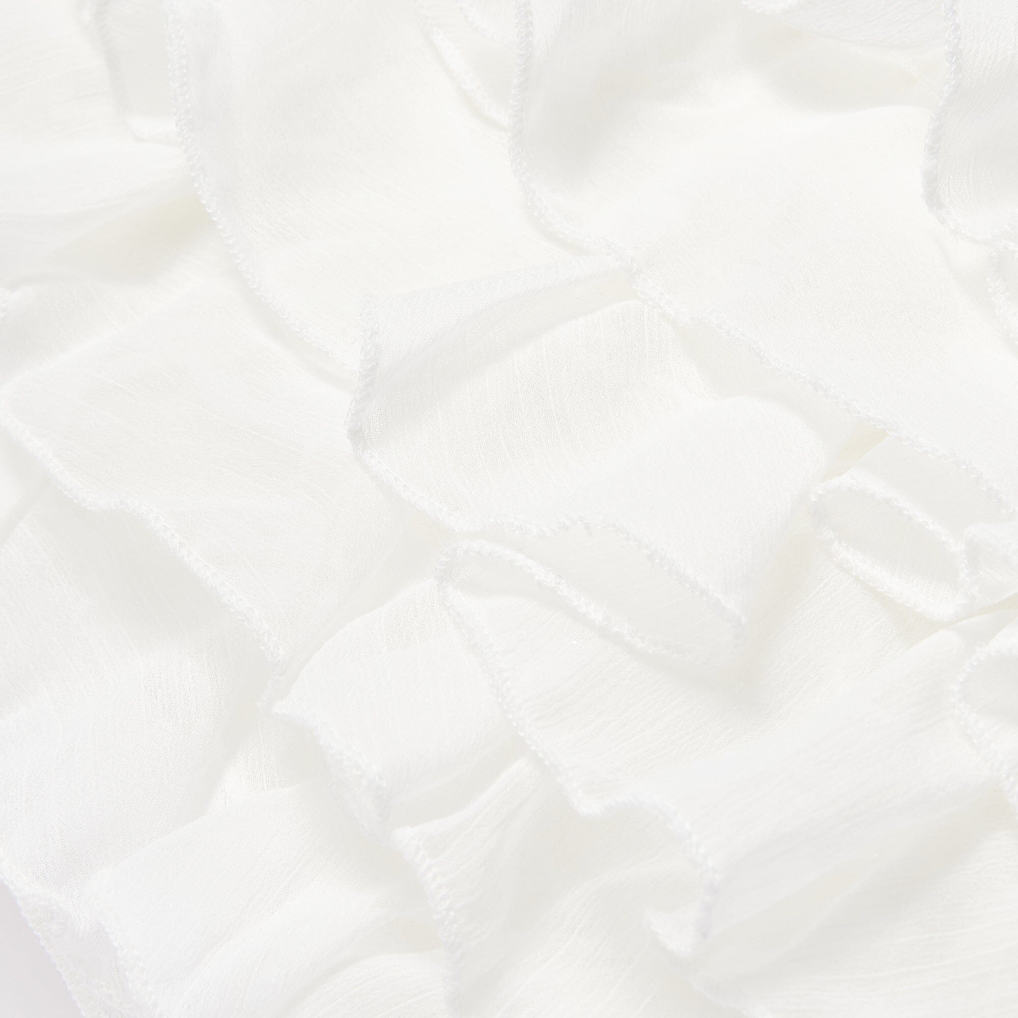 Elegant White Chiffon Frill Cushion Cover 18x18 Inches - Soft & Stylish Home Decor for Living Room, Bedroom, or Nursery