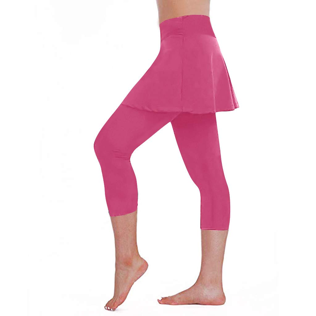 Women's Workout Leggings - Casual Skirt Tennis Pants for Sports & Fitness | High-Waisted Cropped Culottes for Yoga, Running & Gym | Comfortable Athletic Wear for Active Lifestyles