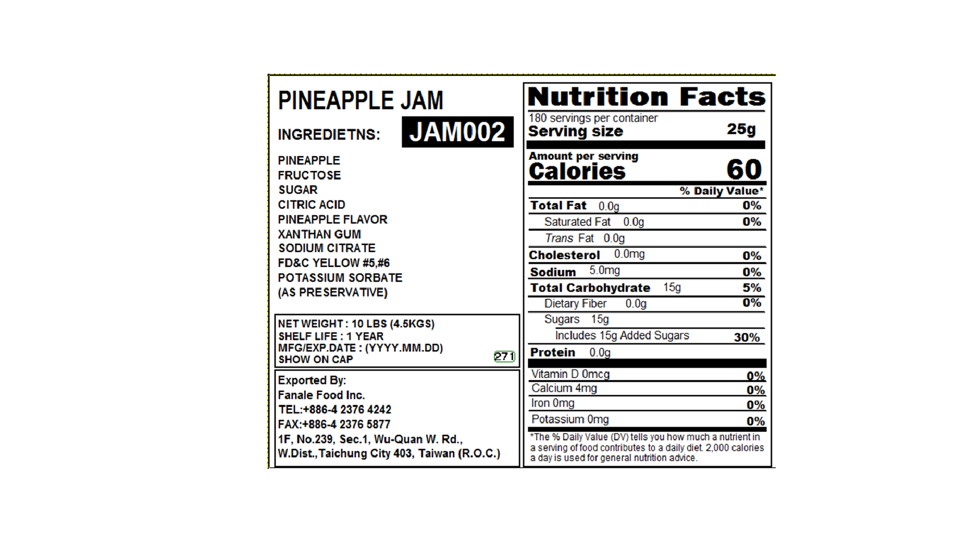 Organic Pineapple Smoothie Jam - All Natural, No Preservatives, Gluten-Free - Perfect for Breakfast, Smoothies, Desserts & Healthy Snacks