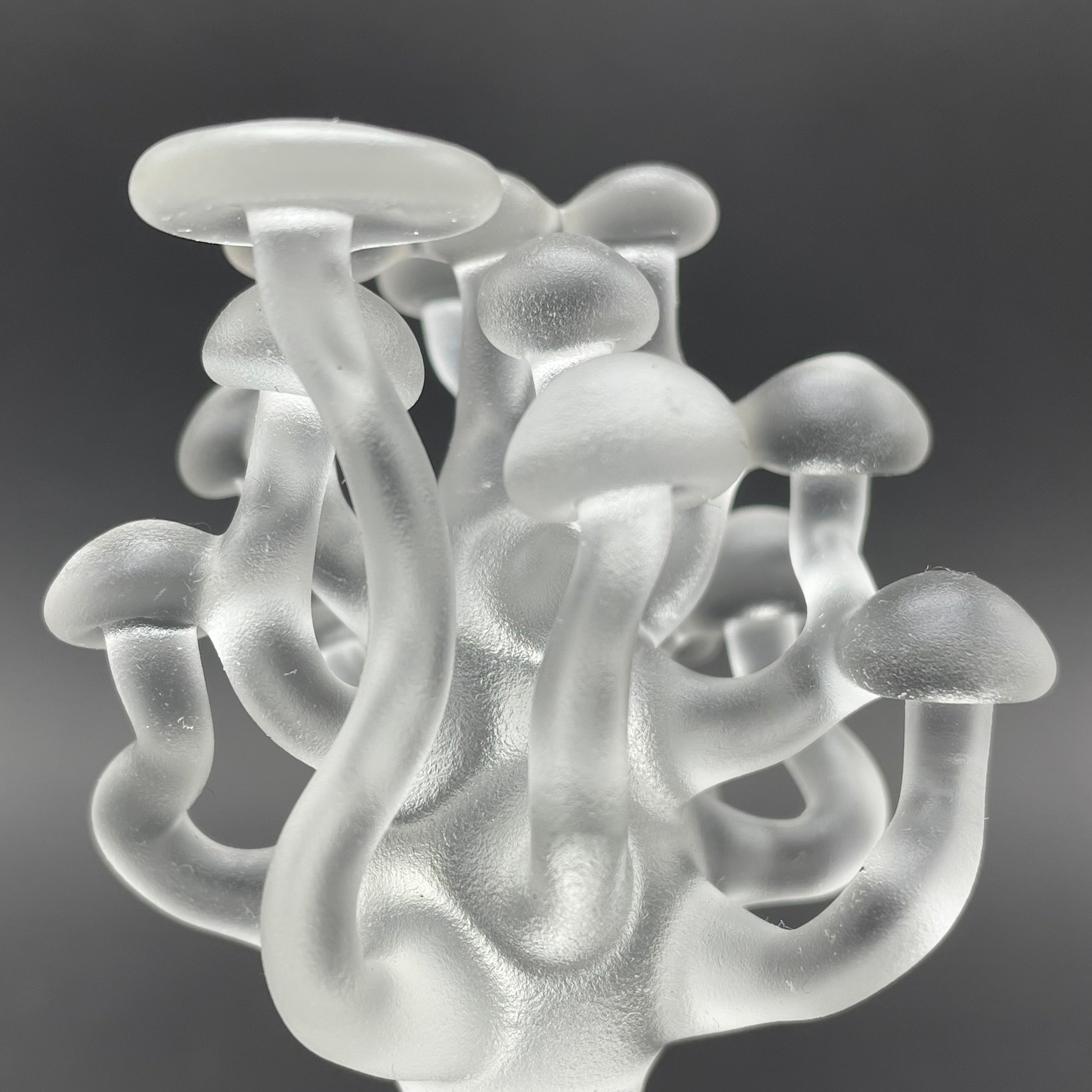 Handmade Small Glass Mushroom Sculpture - Decorative Art Piece for Home, Office & Garden Decor - Perfect for Tabletop, Shelf & Outdoor Display