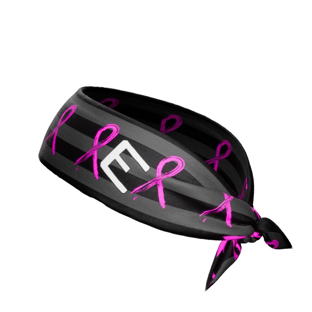 USA Flag Shadow Breast Cancer Awareness Tie Headband - Stylish Hair Accessory for Women, Support Cancer Awareness, Perfect for Sports, Workouts & Everyday Wear
