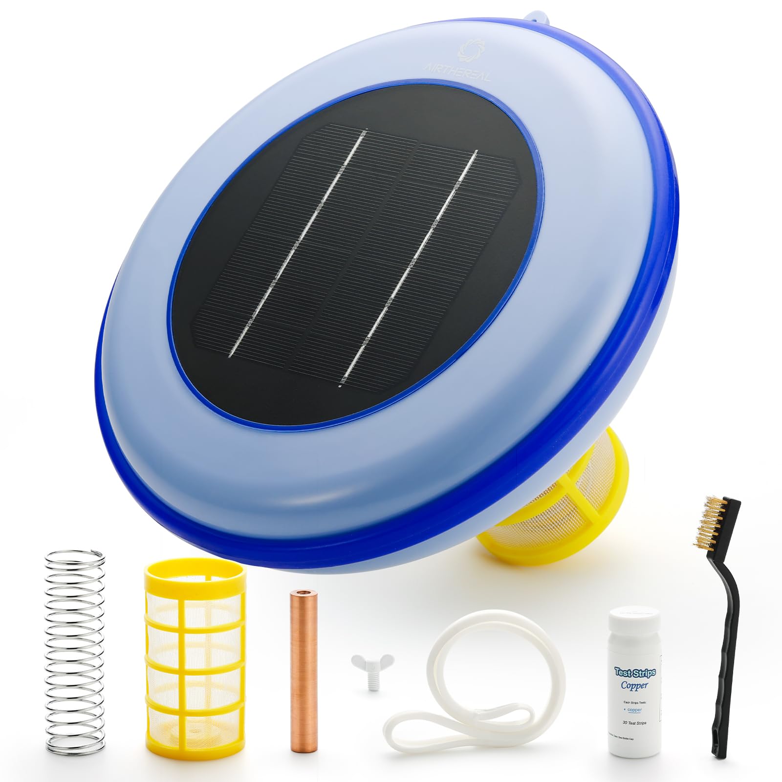 Airthereal S6 Solar Pool Ionizer - Floating Water Cleaner & Purifier for Crystal Clear Pool Water, Reduces Chlorine Use by 85%, Works in Fresh & Salt Water Pools & Spas - Perfect for Backyard, Inground & Above Ground Swimming Pools