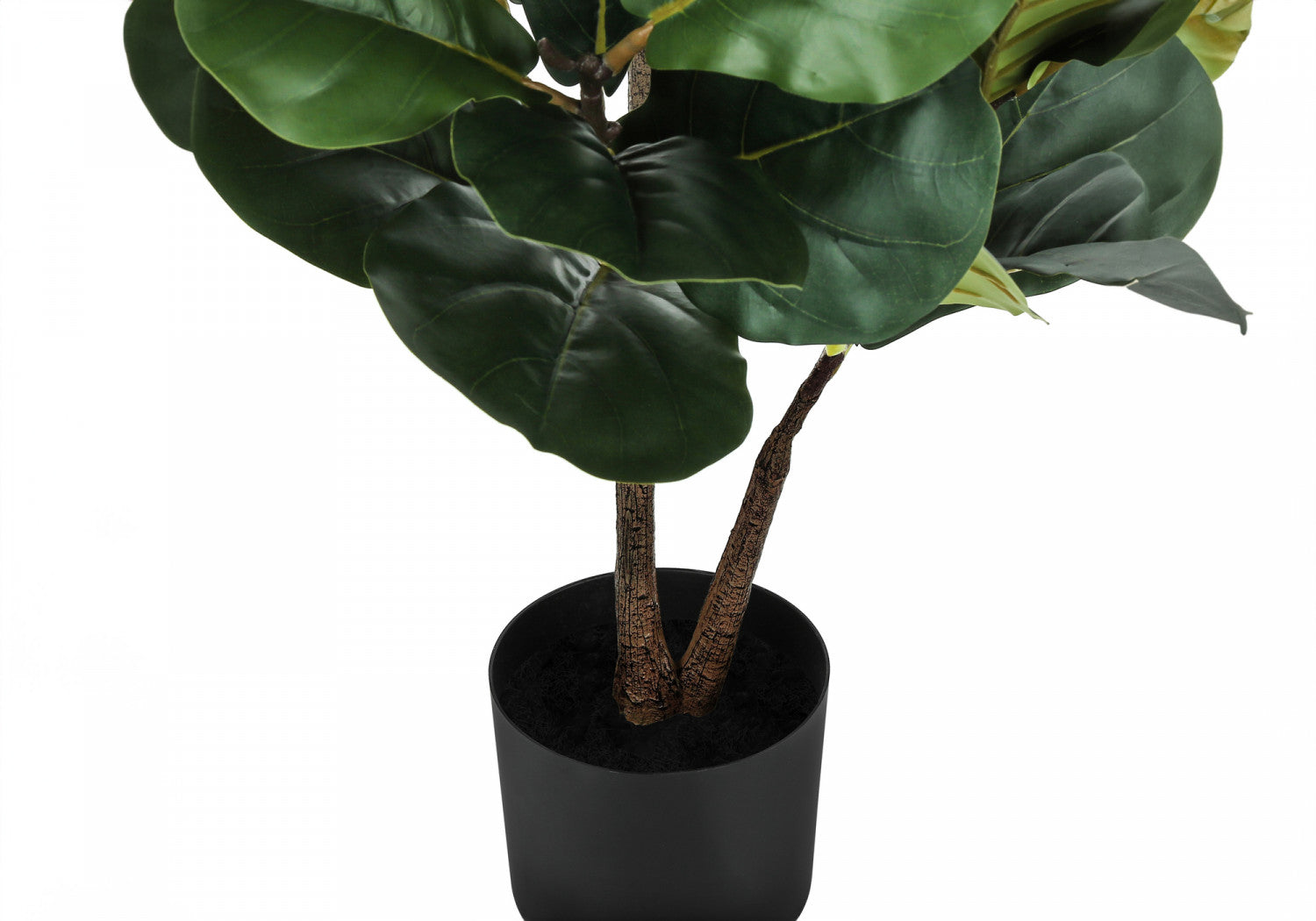 49 Pack Fiddle Leaf Fig Tree Artificial Plants with 5 Black Pots - Realistic Fake Indoor Plants for Home Decor, Office, Living Room, Bedroom, and Wedding Centerpieces