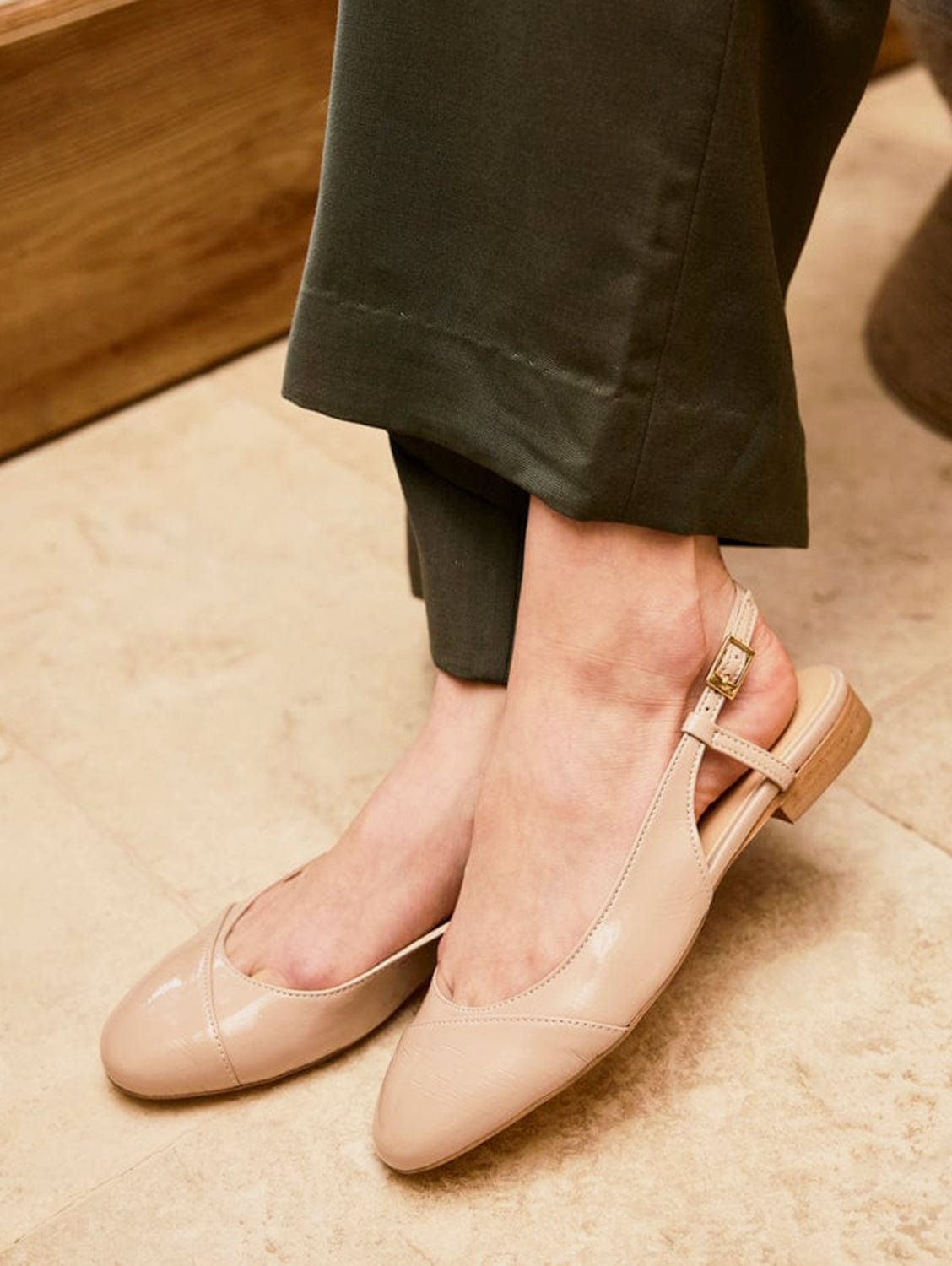 Hortense Vegan Recycled Grain Slingback Patent Pumps - Women's Comfortable Heels for Work, Party & Wedding | Dune | Perfect for Office, Cocktail Events & Formal Occasions
