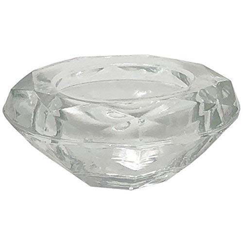 Just Artifacts 1-Inch Diamond Clear Glass Tealight Candle Holders - Elegant Wedding Centerpieces & Home Decor for Romantic Dinners, Spa Nights & Holiday Tablescapes