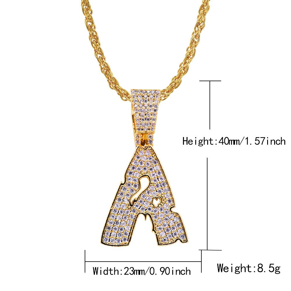 Custom Iced Out Bling Initial Necklace - Personalized Nameplate Jewelry for Men & Women | Hip Hop Style, Big Letter Pendant | Perfect Gift for Birthday, Anniversary & Special Occasions
