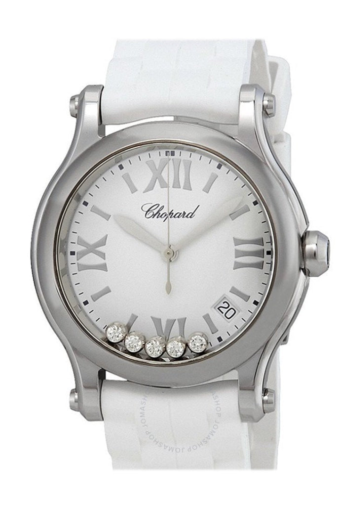 Chopard Happy Sport Women's Watch - White Matte Dial with Diamonds, Ref. 278582-3001 | Luxury Swiss Timepiece for Women, Perfect for Formal Events & Special Occasions