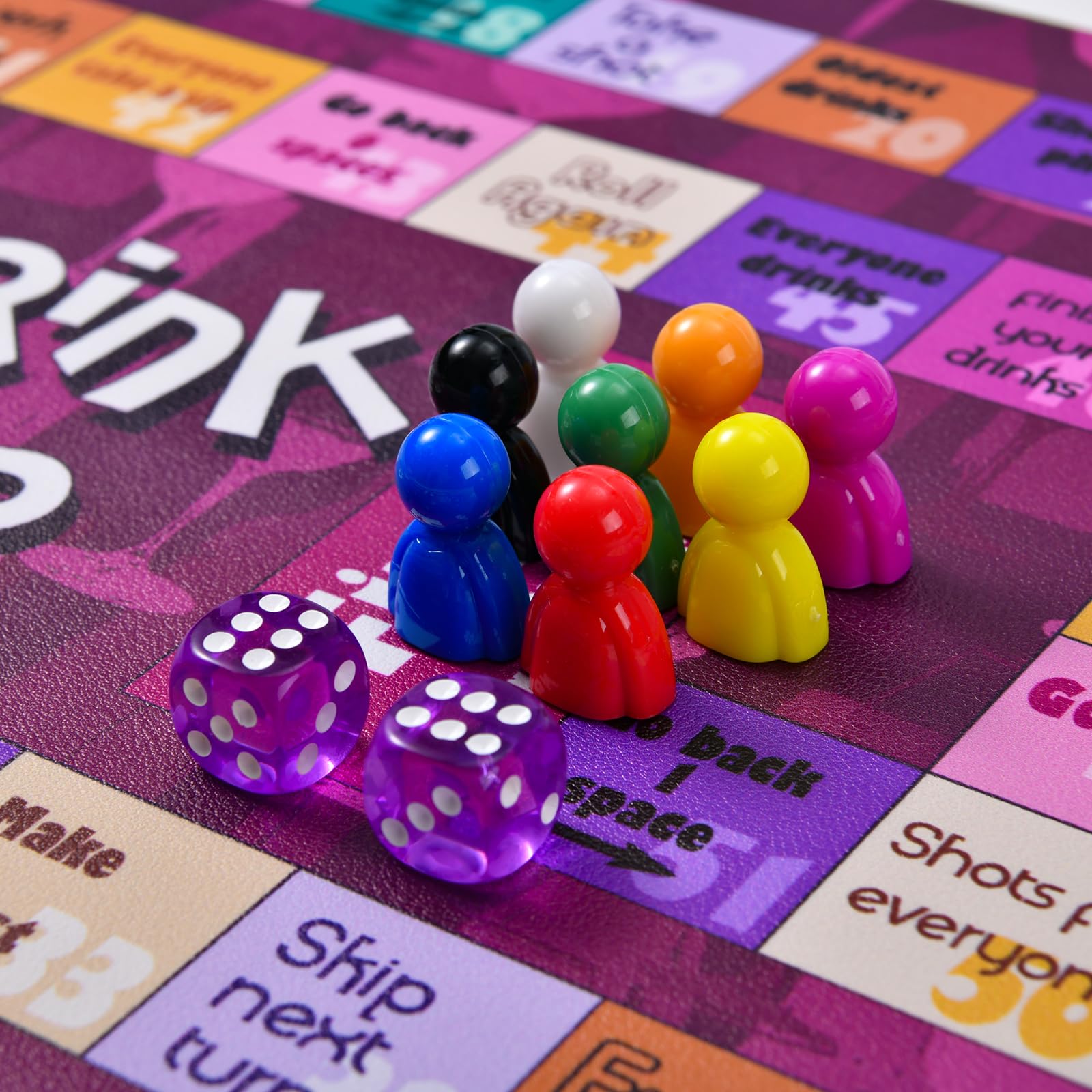 Fun Adult Drinking Games Set - Leather Mat & Board Game for Parties, Girls Night, Bachelorette (21+ Years, 2-8 Players) - Perfect for Game Nights, Social Gatherings & Celebrations