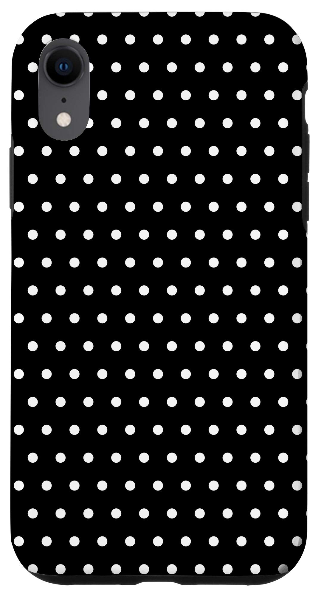 iPhone XR Case - Shockproof Black & White Polka Dots Phone Cover with Raised Edges | Perfect for Everyday Protection, Travel & Work | Compatible with iPhone XR (2018)
