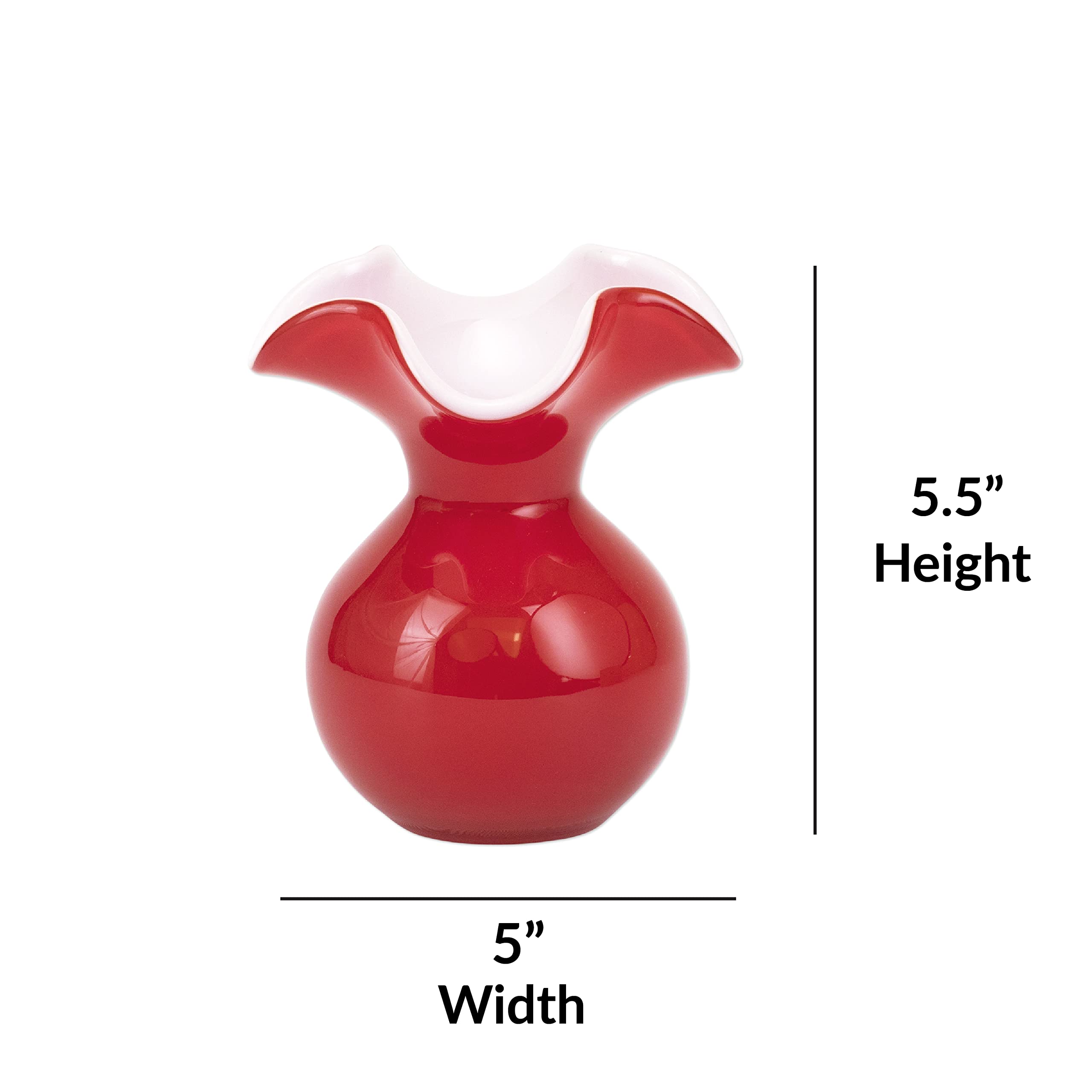 Vietri Hibiscus Glass Red Bud Vase - Elegant Floral Home Decor for Dining Table, Wedding Centerpiece & Italian-Inspired Interior Design