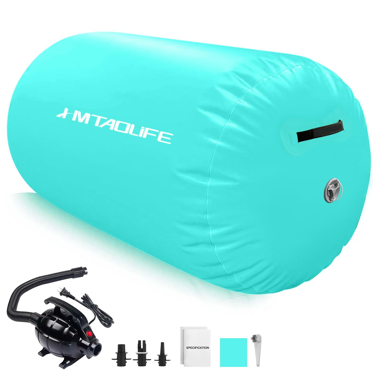 Inflatable Gymnastics Air Roller Barrel - Kids Tumbling Mat for Backbends, Somersaults & Yoga Training | Portable Cheerleading Equipment for Home & Gym Use | Perfect for Gymnasts, Dancers & Fitness Enthusiasts