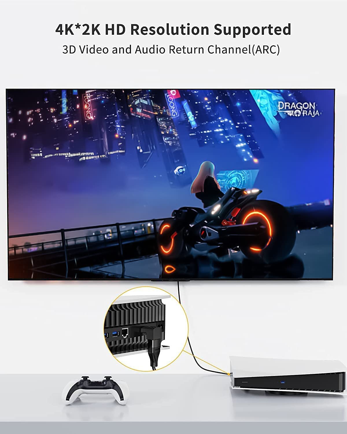 MVTECH HDMI Male to Female Adapter 4-Pack - 90 & 270 Degree HDMI Extender Coupler for 3D 4K Ultra HD - Compatible with TV, Fire Stick, Nintendo Switch, Xbox One, PS5, PS4, Laptop & PC (Black) - Perfect for Home Theater, Gaming & Office Setups