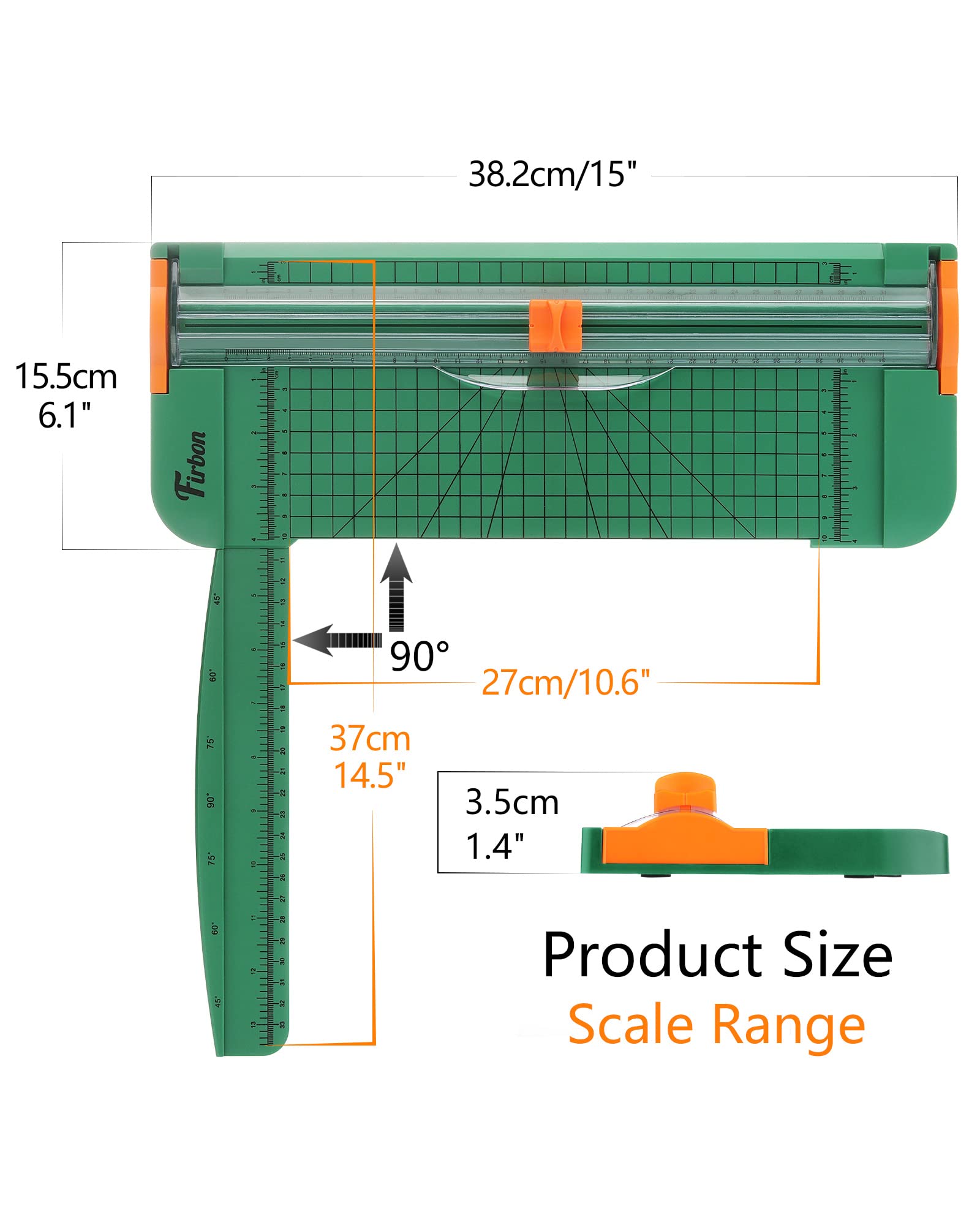 Firbon 12 Inch A4 Paper Cutter with 5 Replacement Blades - Precision Paper Trimmer with Side Ruler for Scrapbooking, Crafting, Coupon Cutting, Label Making, Cardstock Projects - Perfect for Home Office, School & DIY Enthusiasts