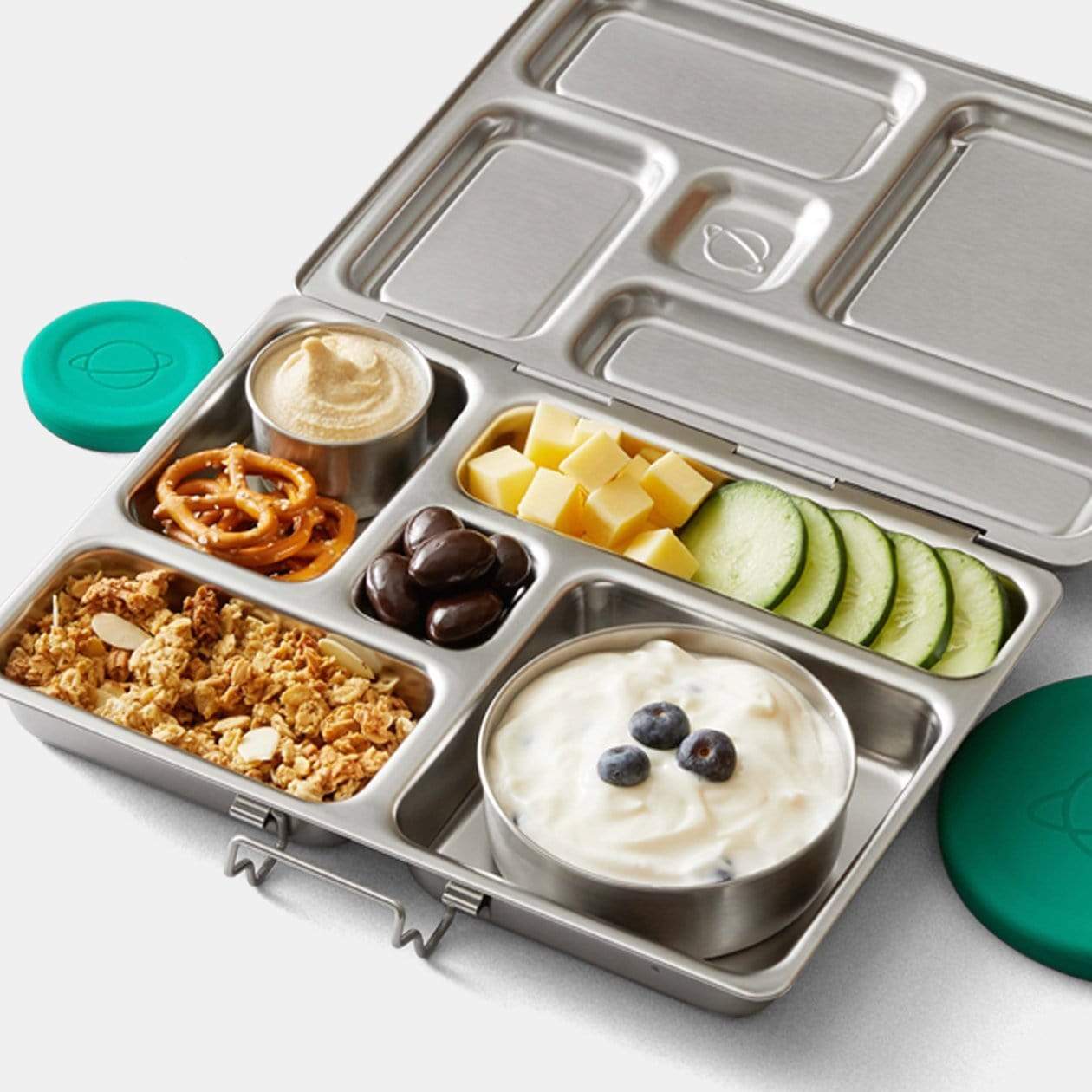 PlanetBox Rover Stainless Steel Bento Lunch Box for Kids & Adults | Eco-Friendly Reusable Food Container | Perfect for School, Work, Picnics & Travel