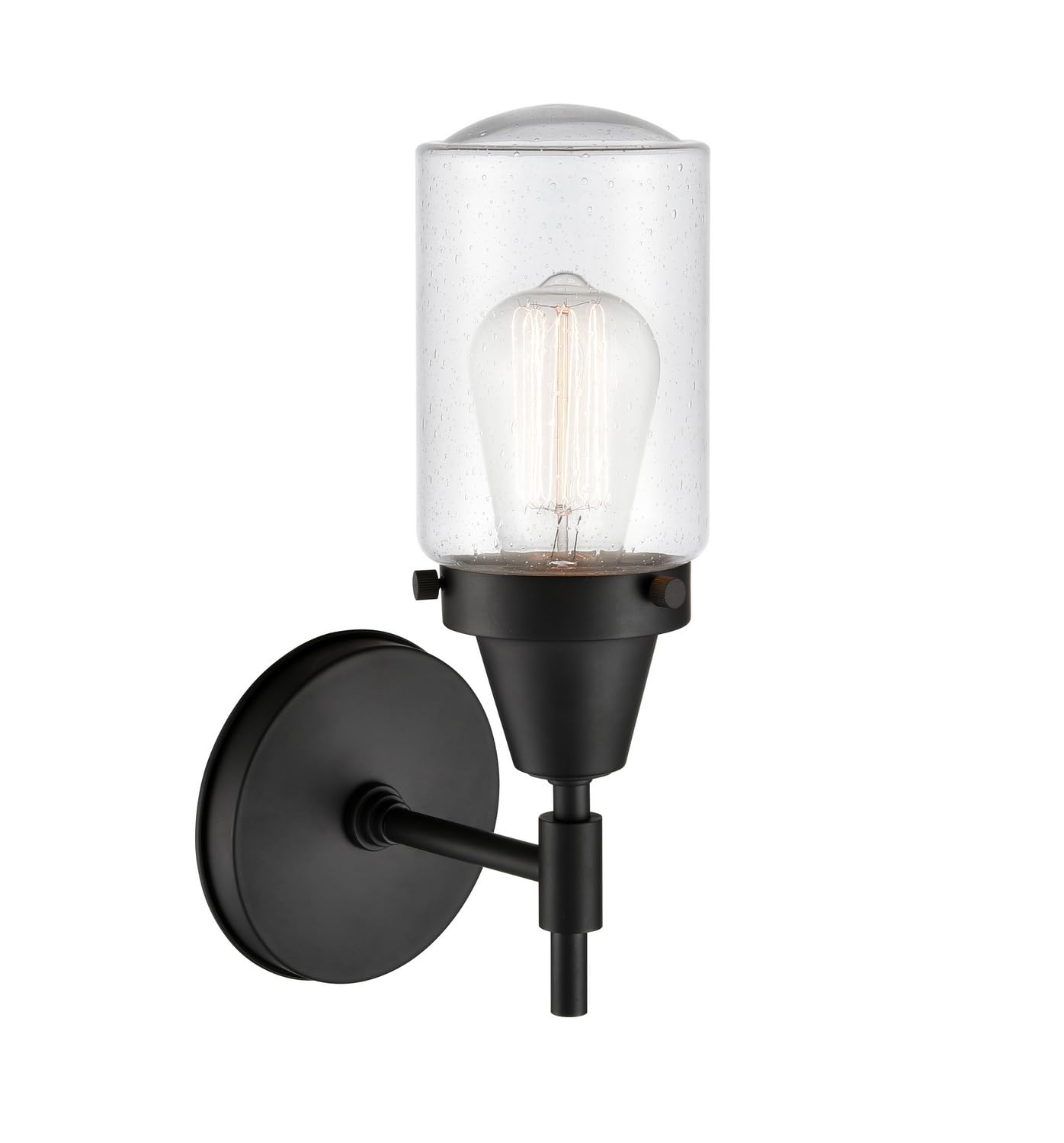 Innovations 447-1W-BK-G314-LED Black Transitional LED Wall Sconce Light Fixture - Modern Indoor Lighting for Bedroom, Hallway, Living Room & Entryway