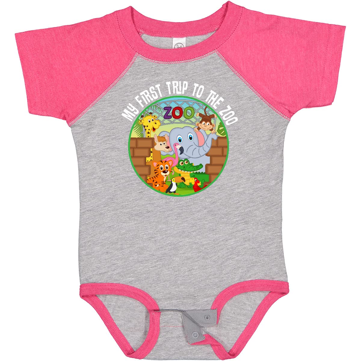Inktastic 1st Trip to Zoo Animals Baby Bodysuit - Cute Outfit for Zoo Visits, Birthday Gifts & Photo Shoots