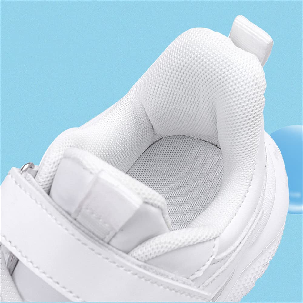MATERUIEYES Kids' Running Shoes - Breathable Mesh Sports Sneakers for Girls, Lightweight & Comfortable White Athletic Shoes - Perfect for School, Play & Daily Activities