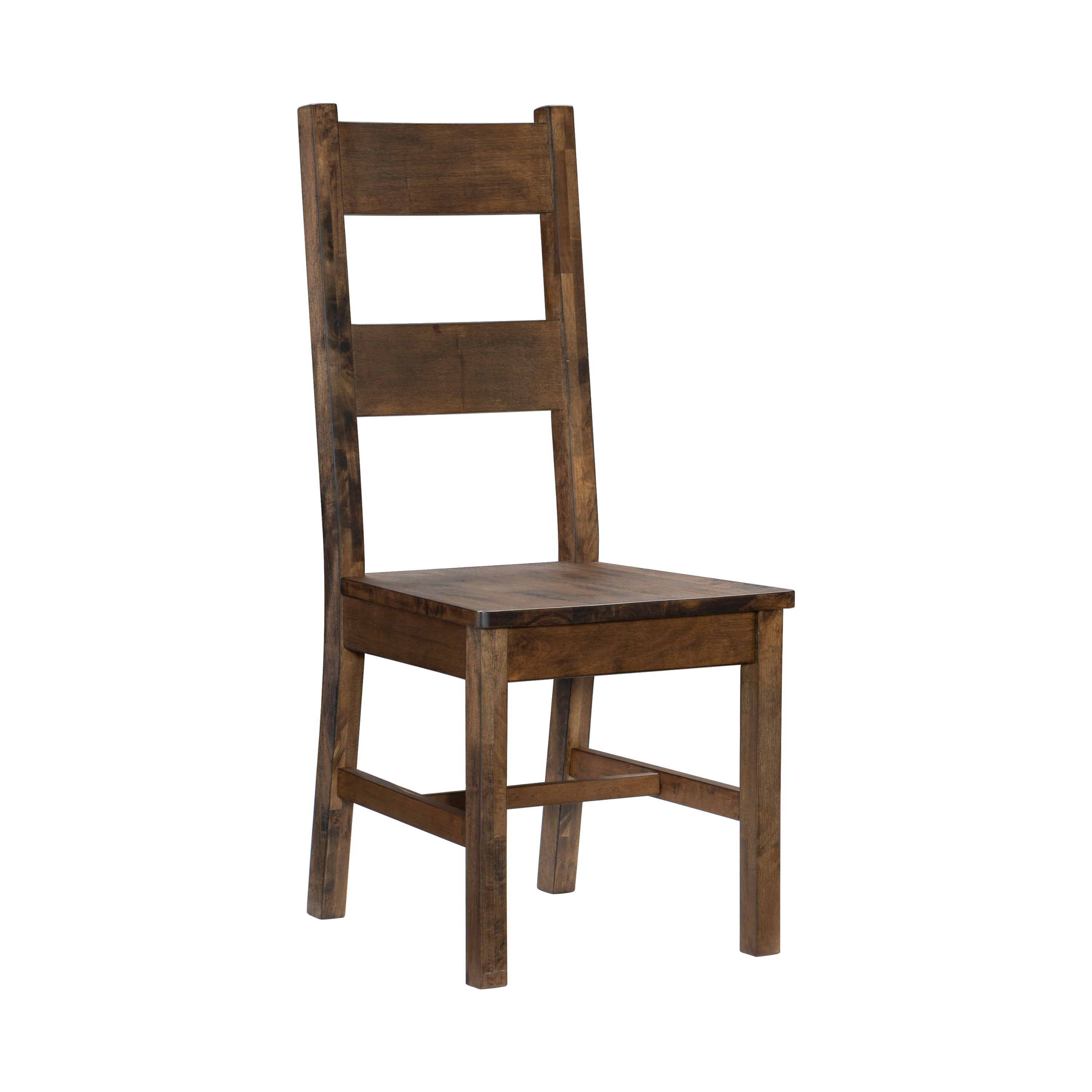 Solid Rubber Wood Dining Chairs Set of 2 - Classic Transitional Design with Burnished Brown Finish - Perfect for Kitchen, Dining Room & Small Space Furniture