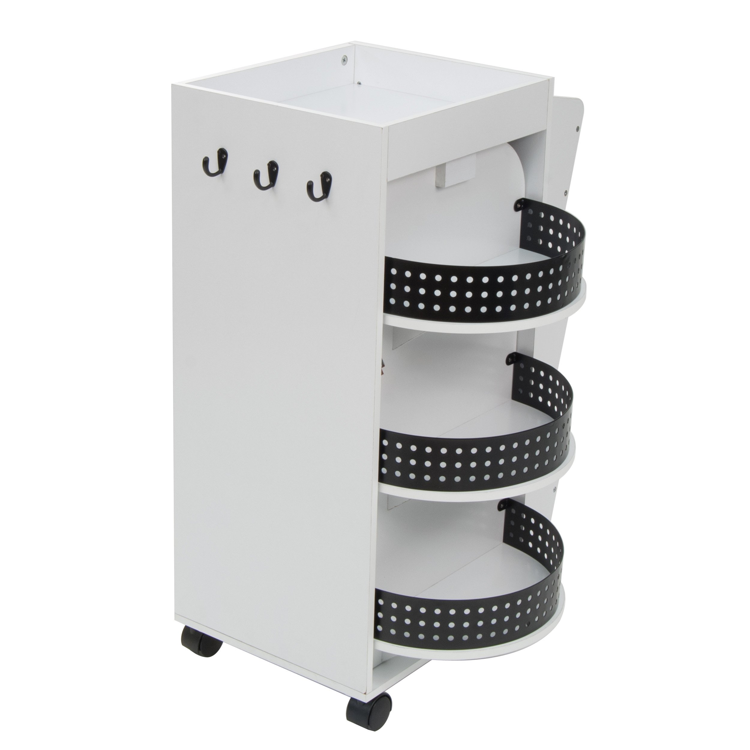 Studio Designs Swivel Organizer - White | 360° Rotating Desktop Storage for Office Supplies, Makeup, or Craft Tools | Perfect for Home Office, Beauty Vanity & Workspace Organization