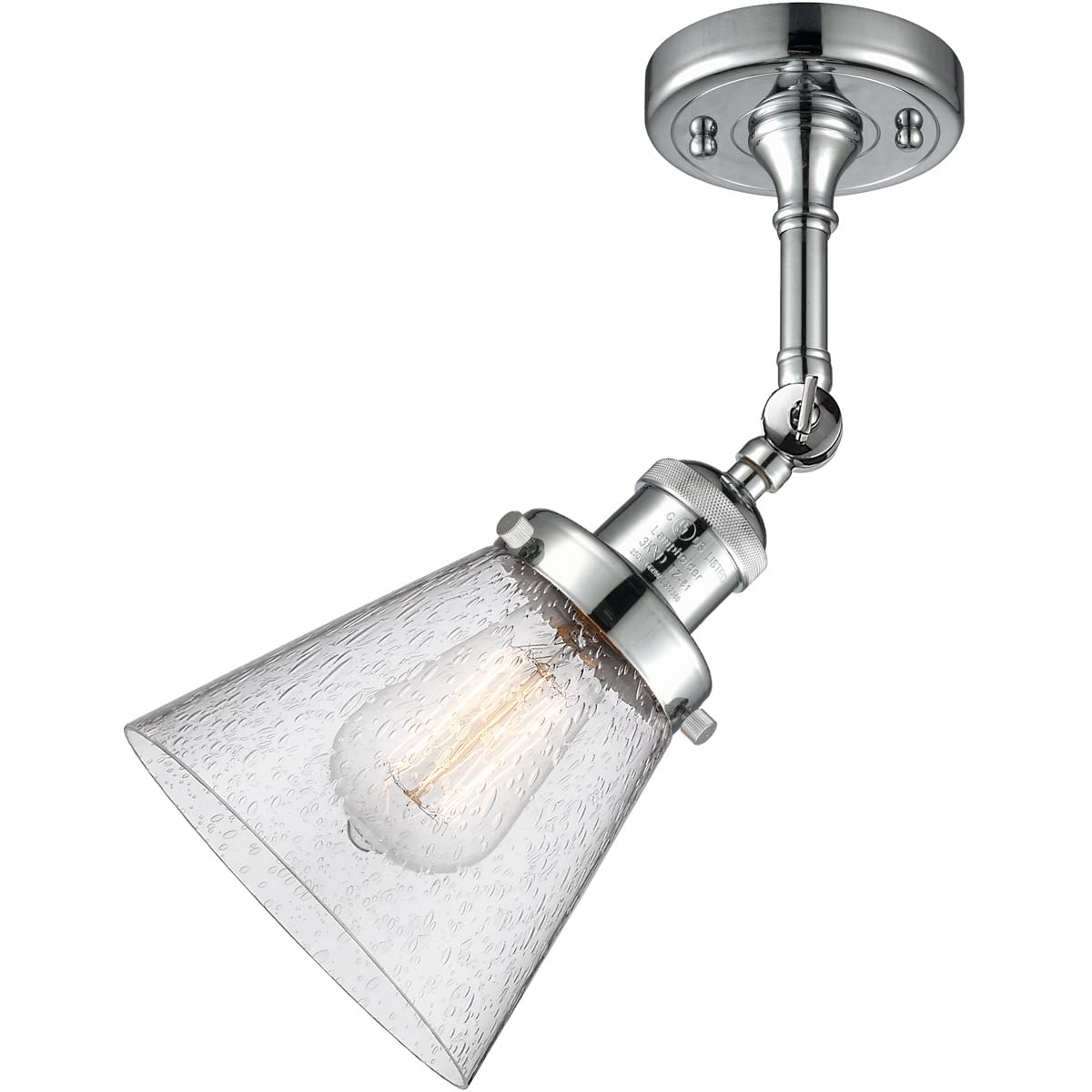 Innovations 201F-PC-G64-LED Modern LED Semi-Flush Mount Ceiling Light Fixture - 16 Inch Polished Chrome Finish - Perfect for Bedroom, Living Room, Kitchen & Hallway Lighting