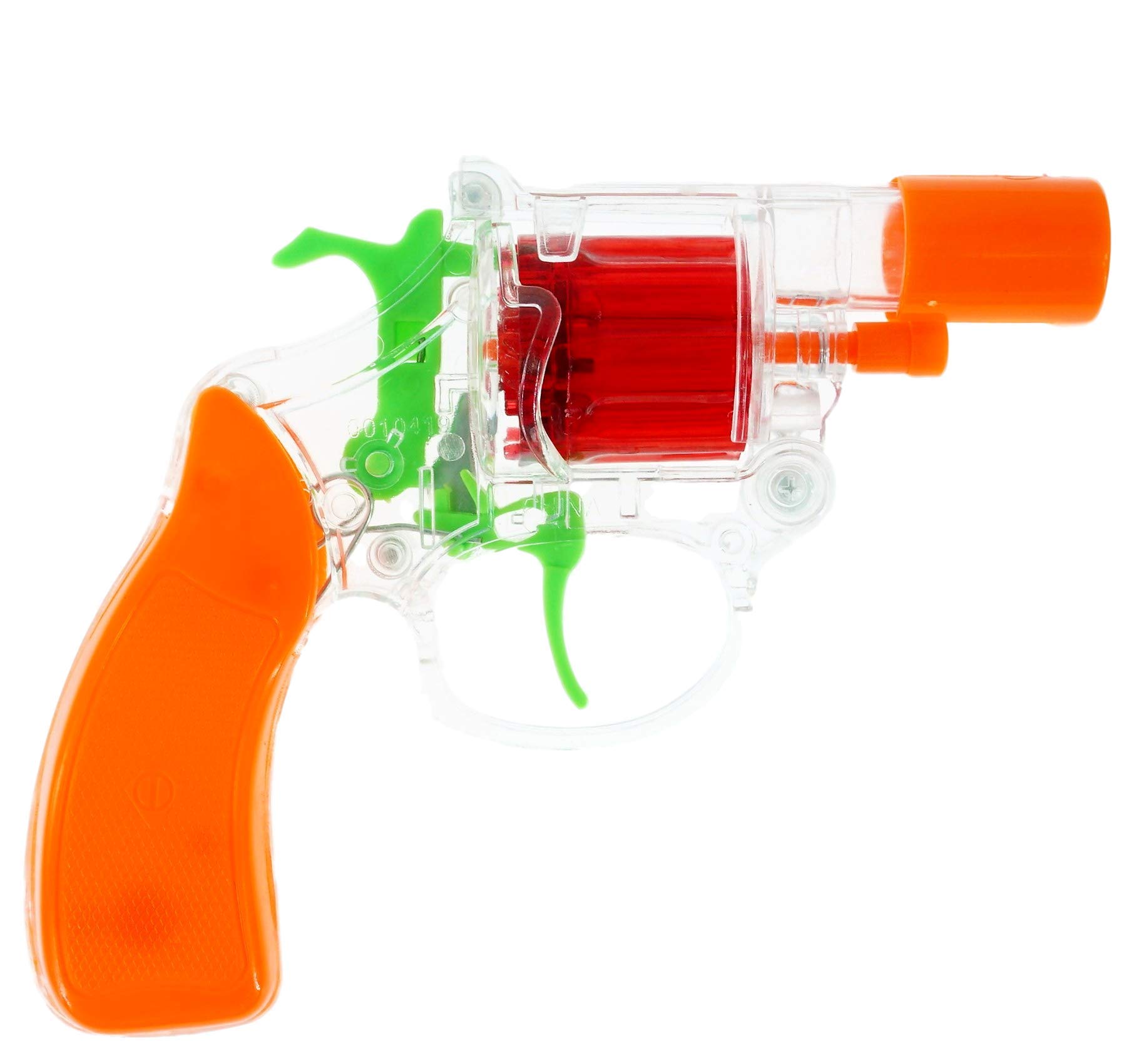 JA-RU Super Bang 12-Pack Transparent Plastic Cap Guns for Kids - Toy Revolver Guns with Realistic Sound, Safe Halloween Costume Props & Party Favors - Perfect for Dress-Up, Role Play, and Birthday Celebrations (Caps Sold Separately)