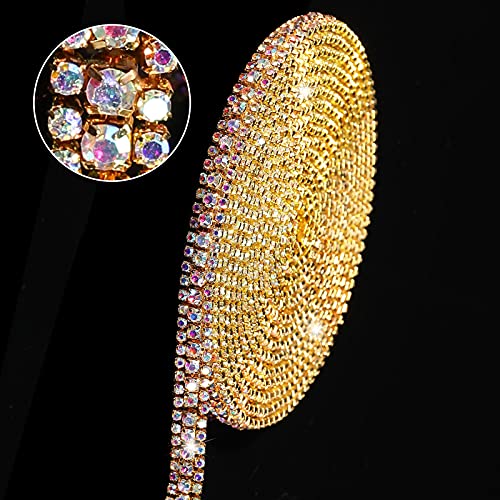 AB Color Rhinestone with Gold Base