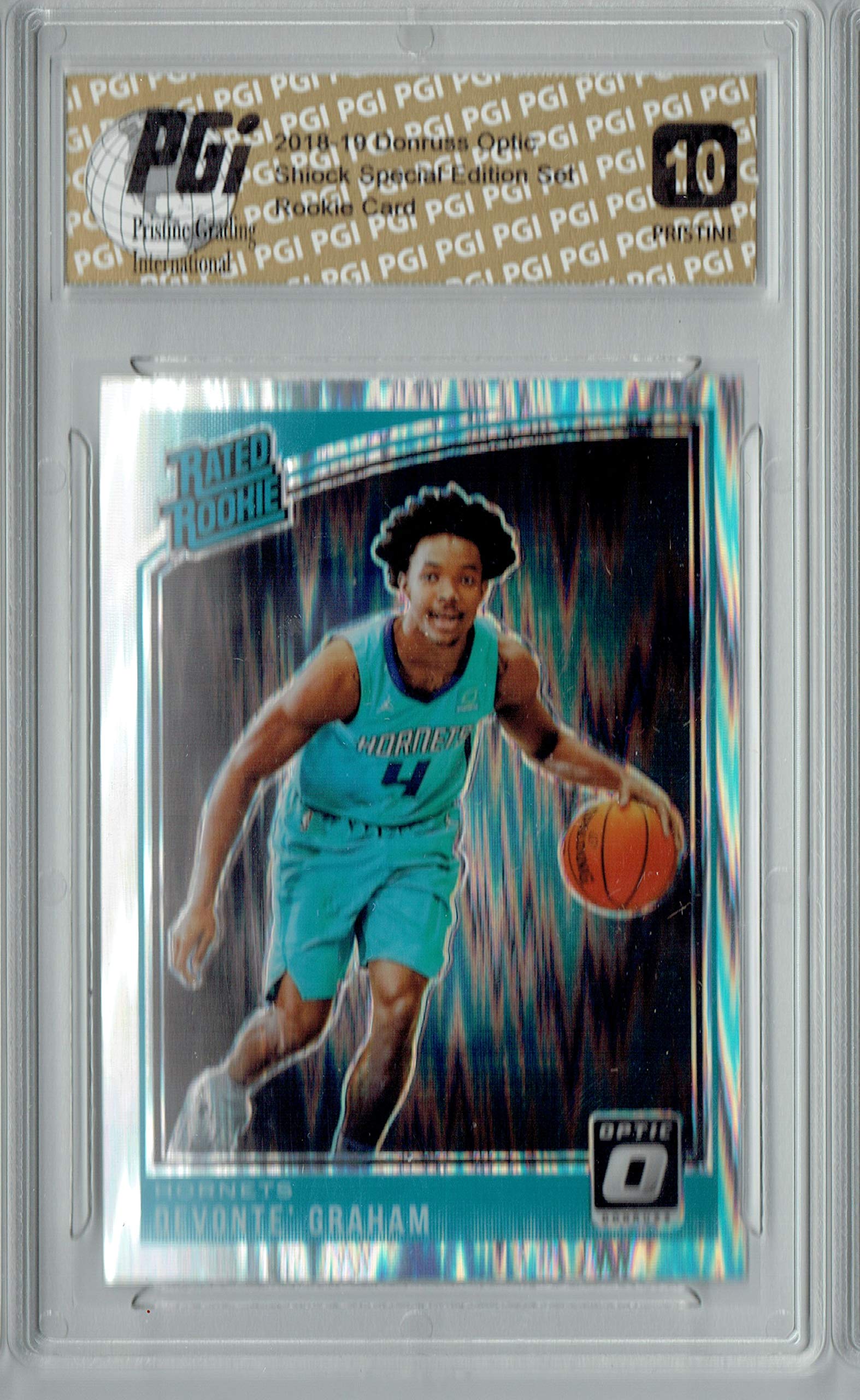 Devonte' Graham 2018 Donruss Optic Shock #189 PRISTINE Rookie Card PGI 10 - NBA Basketball Trading Card for Collectors & Investors, Perfect for Display Cases & Memorabilia Collections