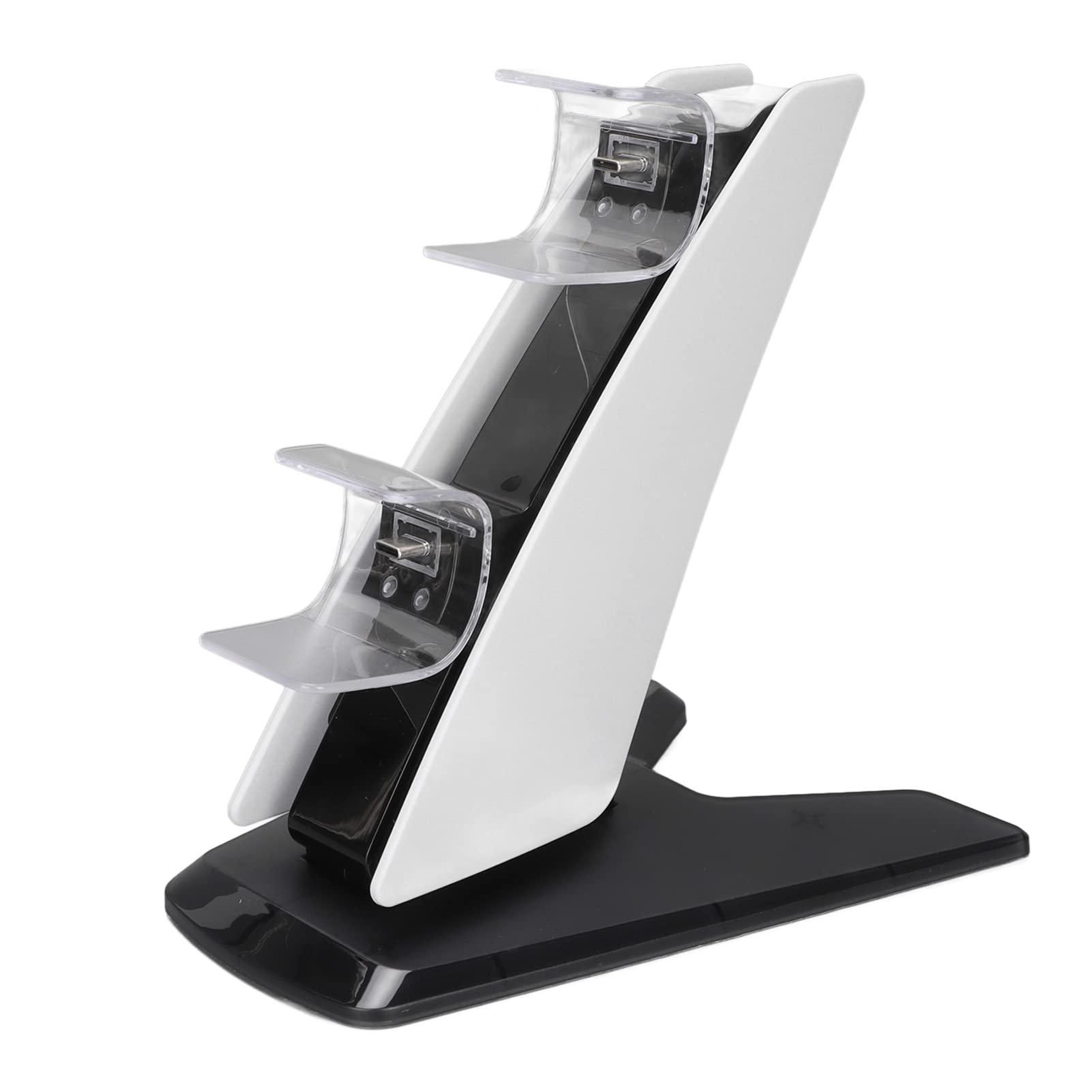 PUSOKEI PS5 Controller Charging Station - Fast Wireless Charger Dock with Ambient Light for DualSense Controllers | Perfect Gaming Accessory Stand for PS5 (White) | Ideal for Home Entertainment & Gaming Setup
