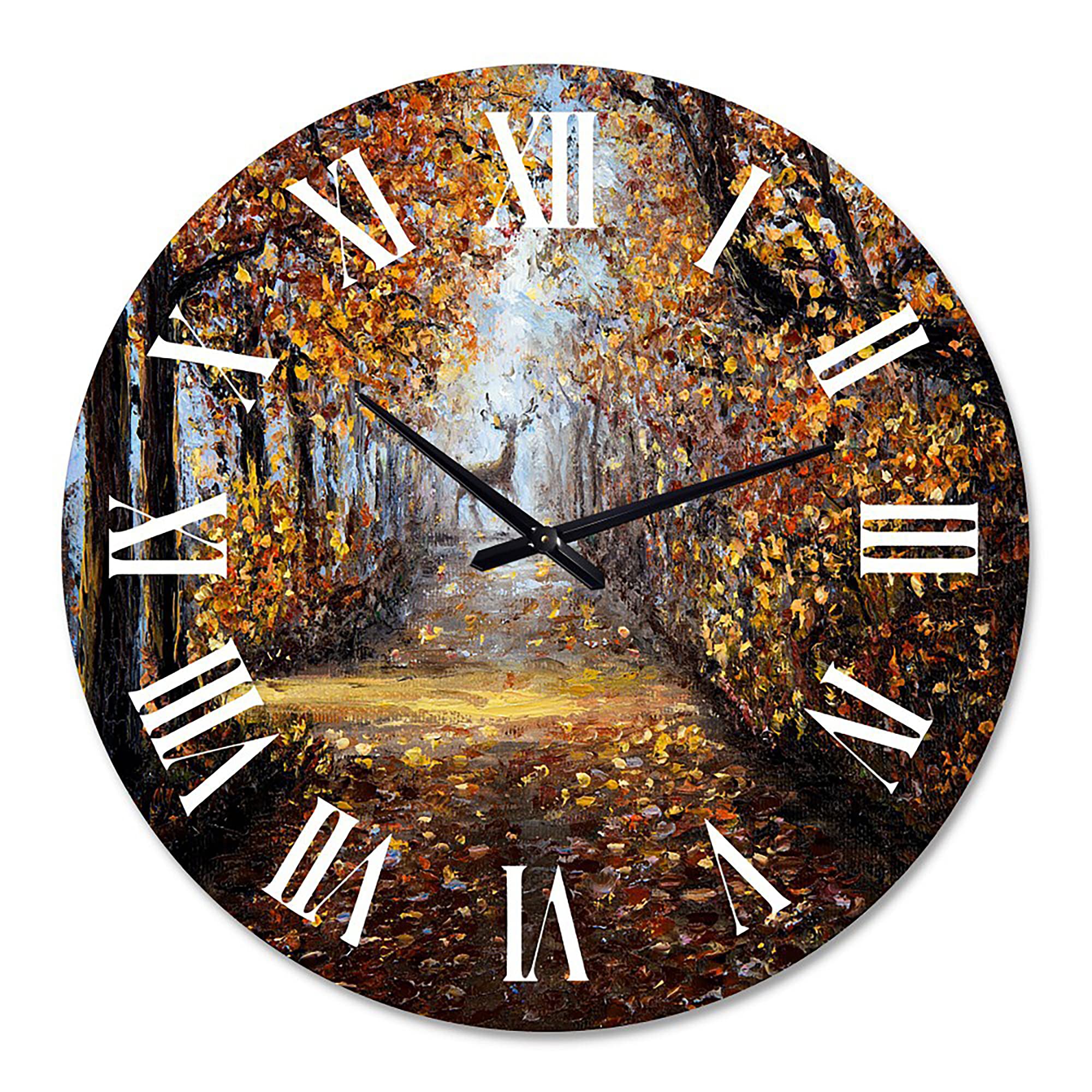 Lake House Wall Clock 'Deer in The Park' - Large Nature Landscape Wall Clock for Home & Office Decor - Perfect for Living Room, Bedroom, and Cabin Wall Art