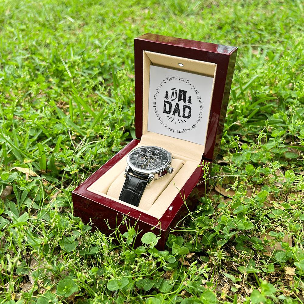 Openwork Men's Watch - Elegant Father's Day & Birthday Gift for Dad from Daughter or Son | Perfect for Business, Casual Wear & Special Occasions