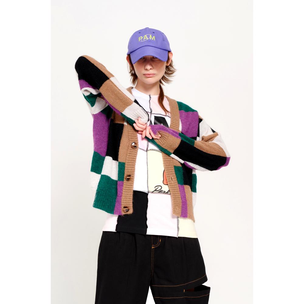 PERKS AND MINI COMMUNAL FIELDS Knitted Mohair Cardigan for Women - Soft Chunky Oversized Sweater - Cozy Winter Pullover for Casual Wear, Office & Date Nights